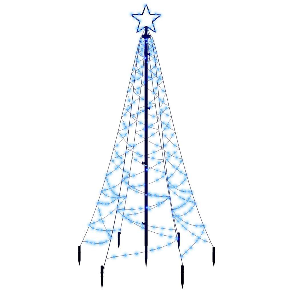 vidaXL LED Baum LED-Weihnachtsbaum mit Erdnägeln Blau 200 LEDs 180 cm