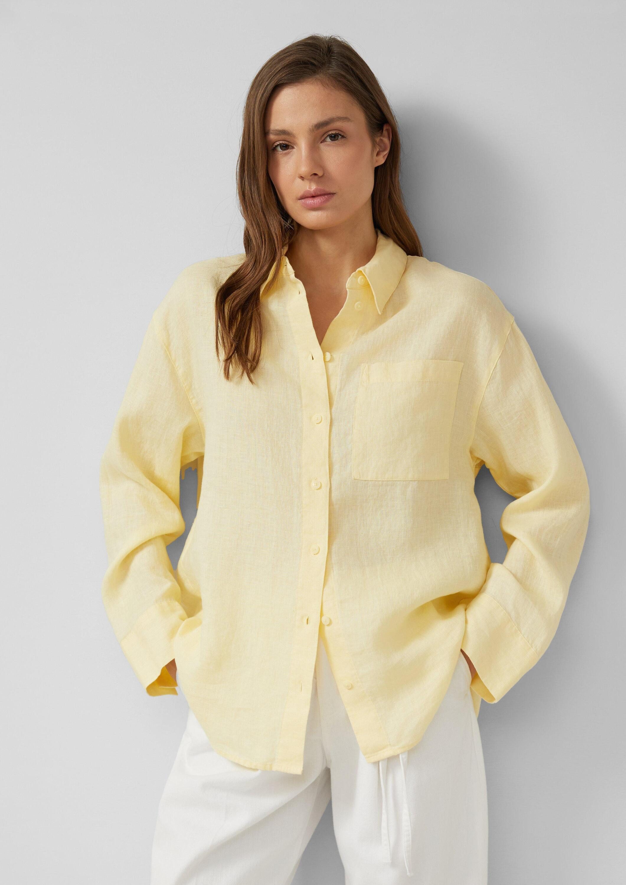 s.Oliver Langarmbluse Bluse Leinenbluse im Relaxed Fit
