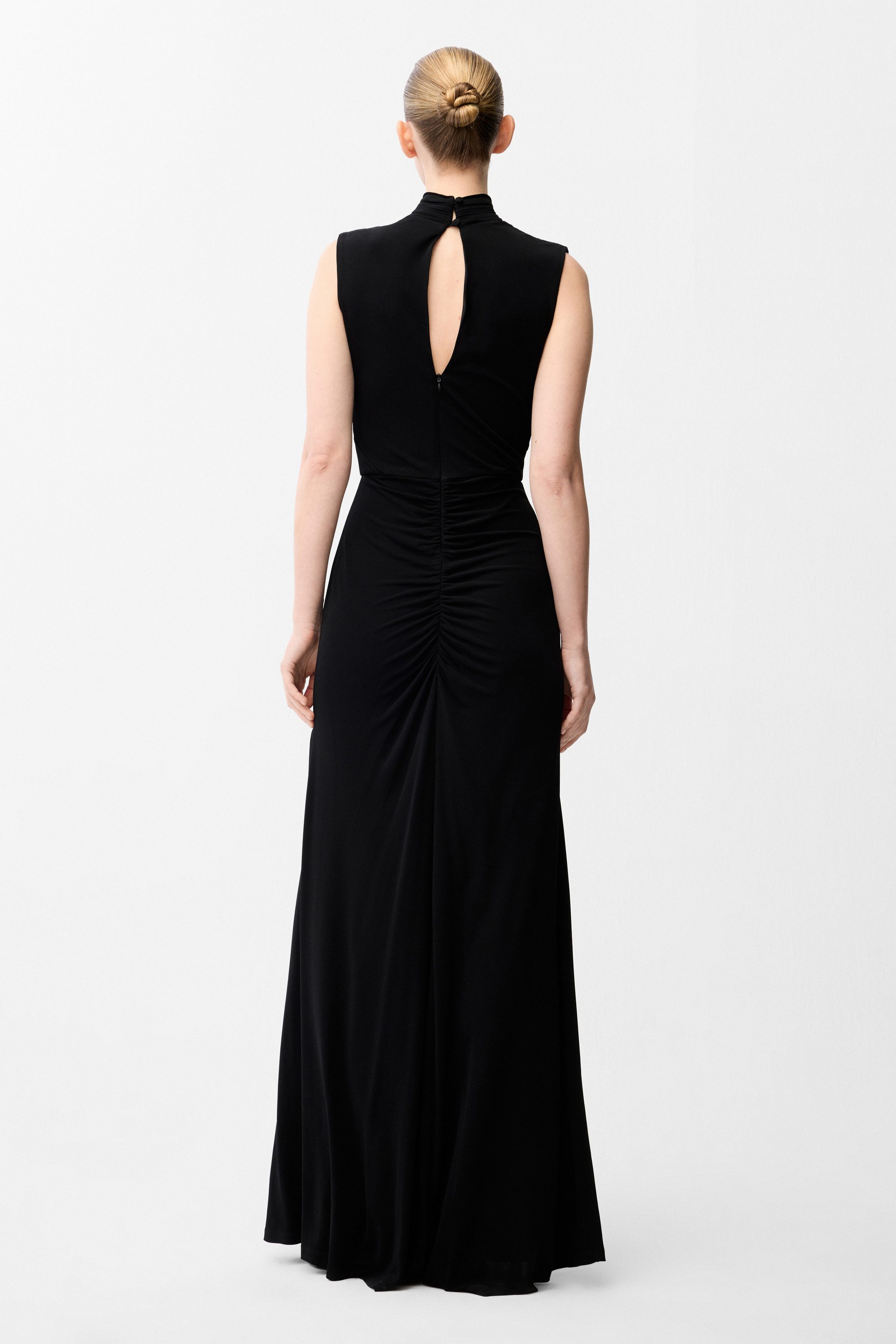adL Cocktailkleid Langes, ärmelloses Kleid mit Raffung