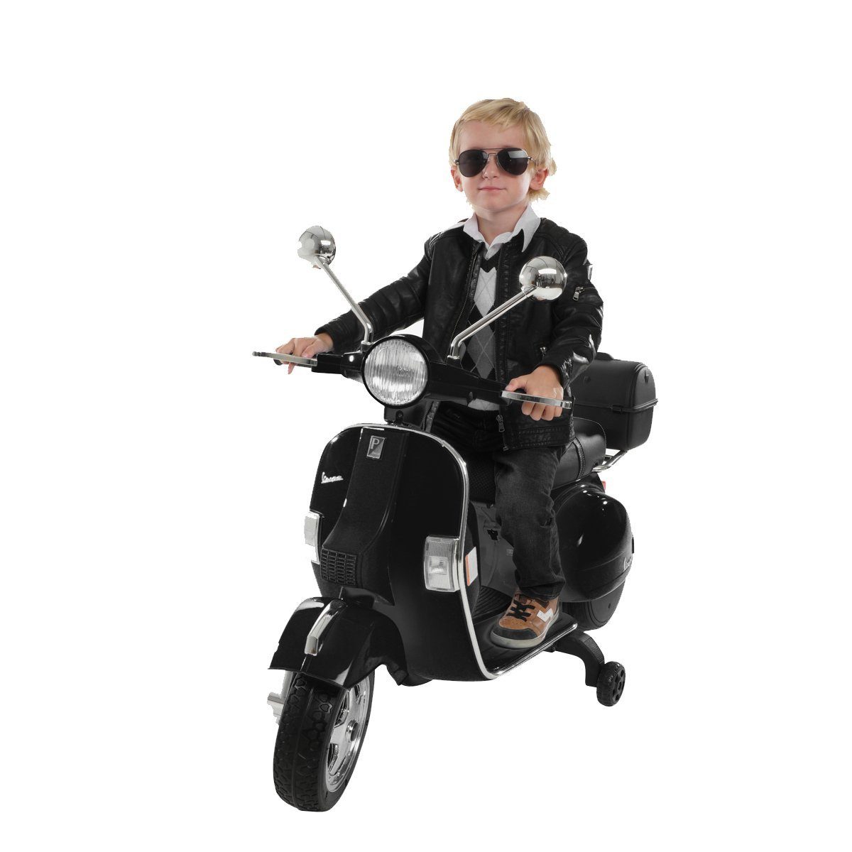 Actionbikes Motors Elektro-Kinderroller »Kinder Elektroroller Piaggio Vespa  PX150 Kindermotorrad«, Belastbarkeit 35 kg, Kinder Elektro Roller -  Stützräder - Bremsautomatik - 2x12 V Motoren