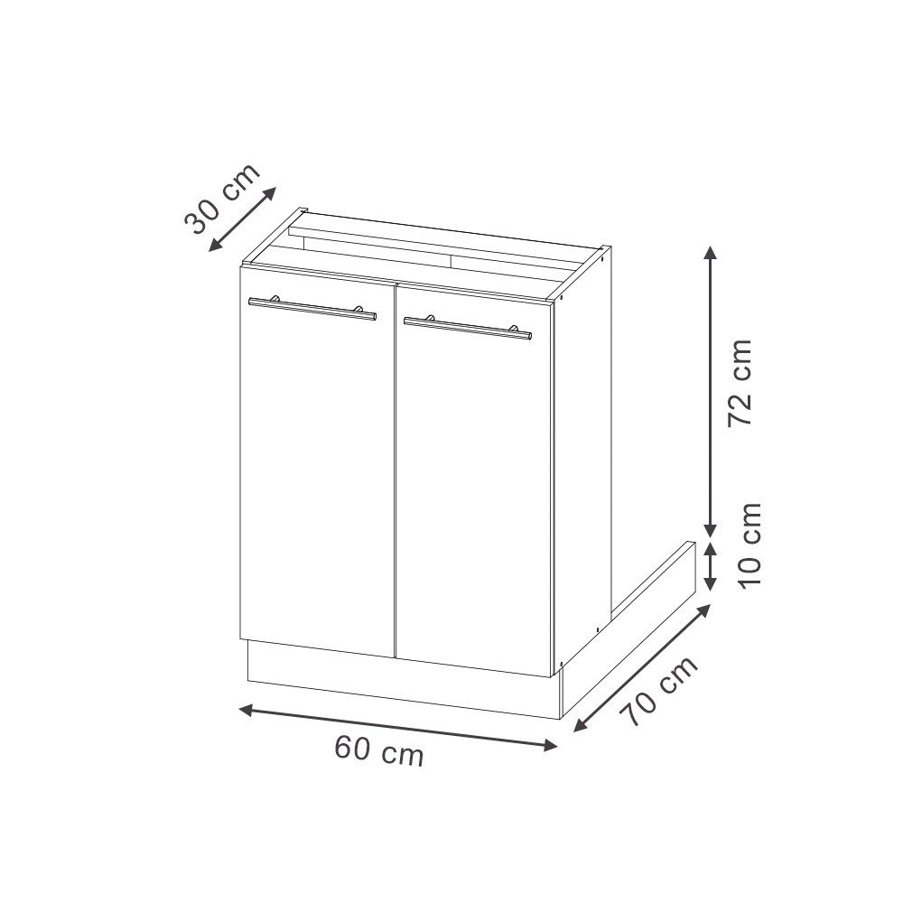 Vicco Unterschrank Fame-Line, Dunkelgrau/Anthrazit, 60 cm günstig online kaufen