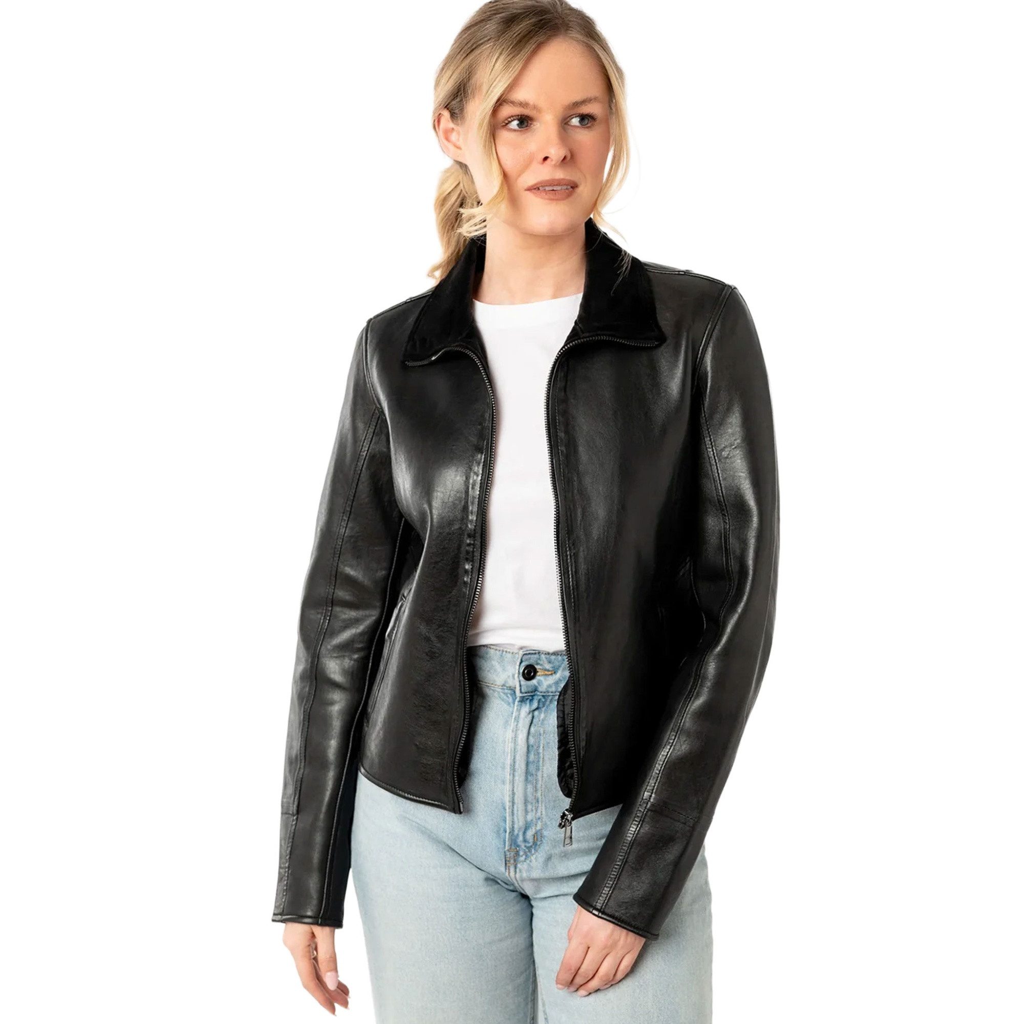 Mauritius Lederjacke MWTabitha Mauritius - Damen Lederjacke Lammnappa schwarz