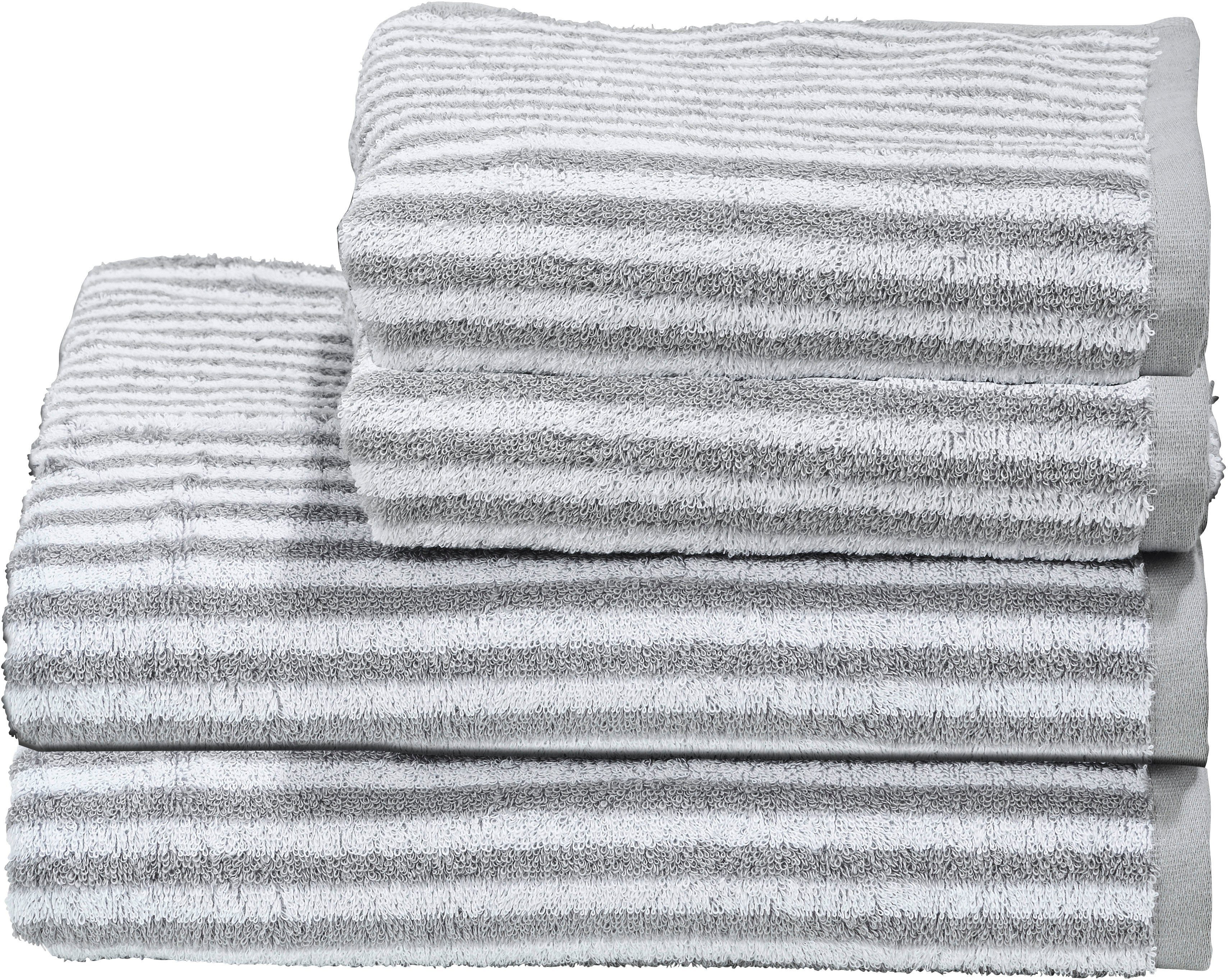 done.® Handtuch Set »Daily Shapes Stripes« (Set, 4-tlg), 2x Handtücher & 2x  Duschtücher, mit Jacquard-Muster, gestreift online kaufen | OTTO