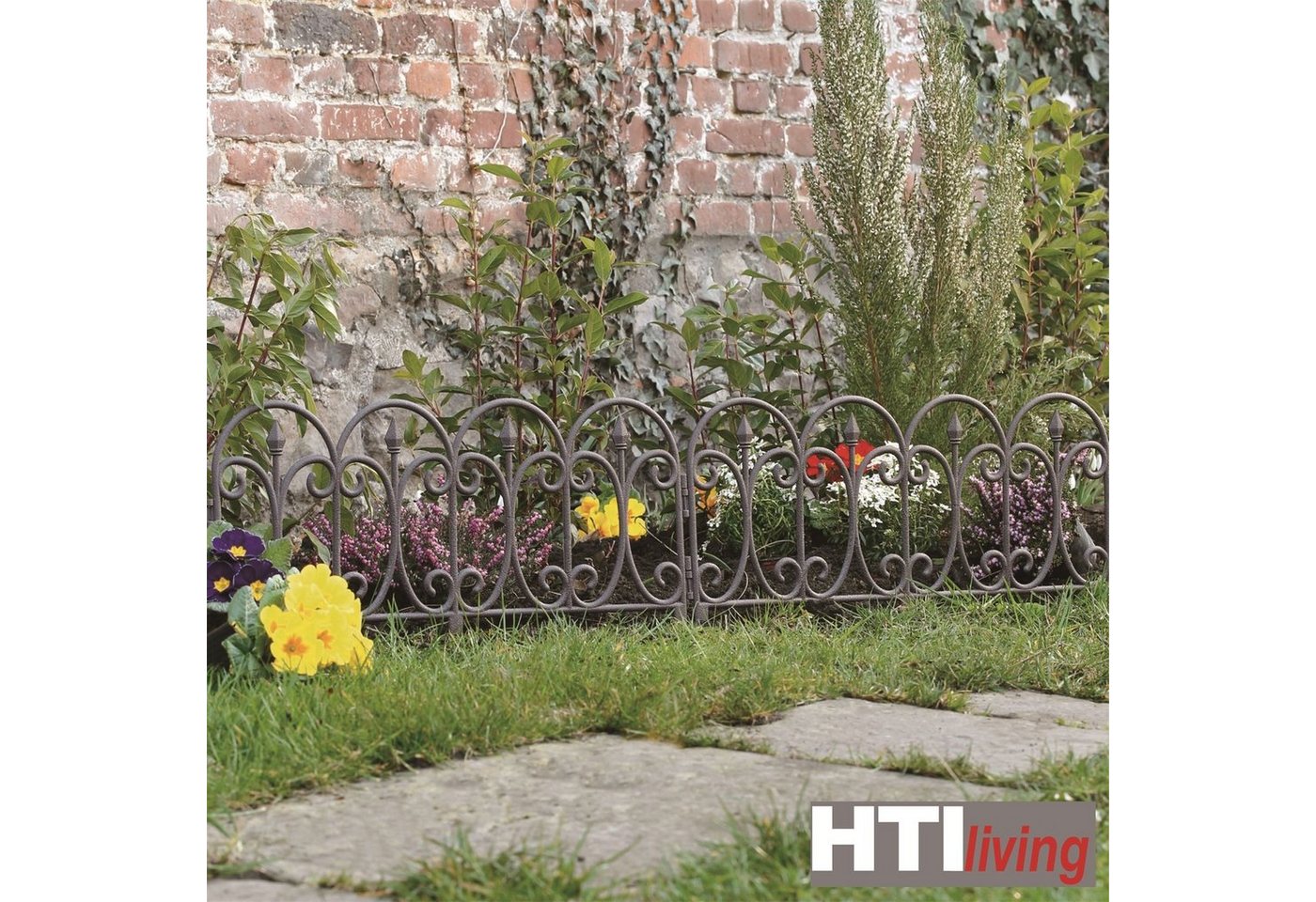 Thumbnail - HTI-Living Beetbegrenzung Zierzaun Schnörkel 4-teilig Nessa, Set, 4 Zaunelemente, Beeteinfassung Beetbegrenzung