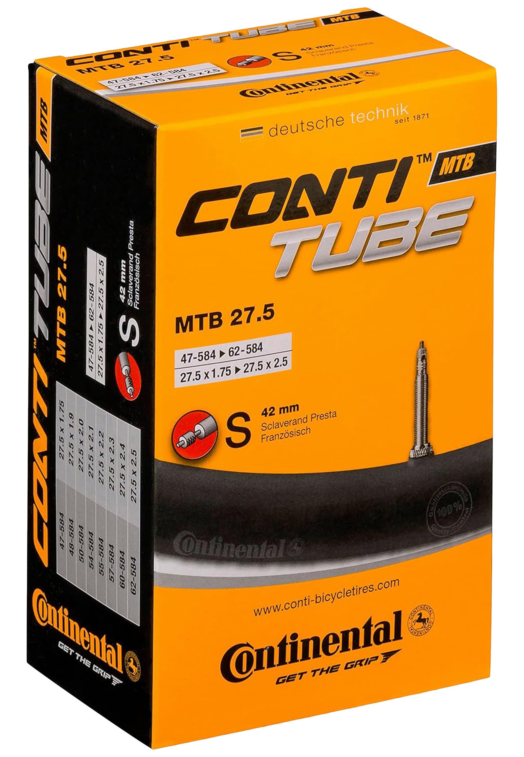 CONTINENTAL Fahrradschlauch Mtb 27.5, 27.5x1.75/2.40" 47/62-584 SV 42mm, (1-St)