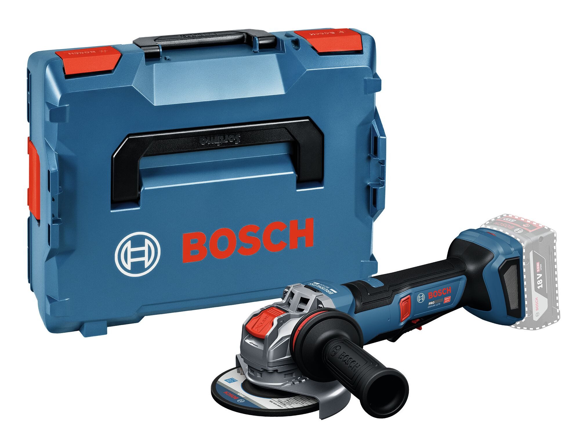 BOSCH Akku-Winkelschleifer GWX 18V-11PS, max. 9000 U/min, Mit X-LOCK Ohne Akku - in L-BOXX 136
