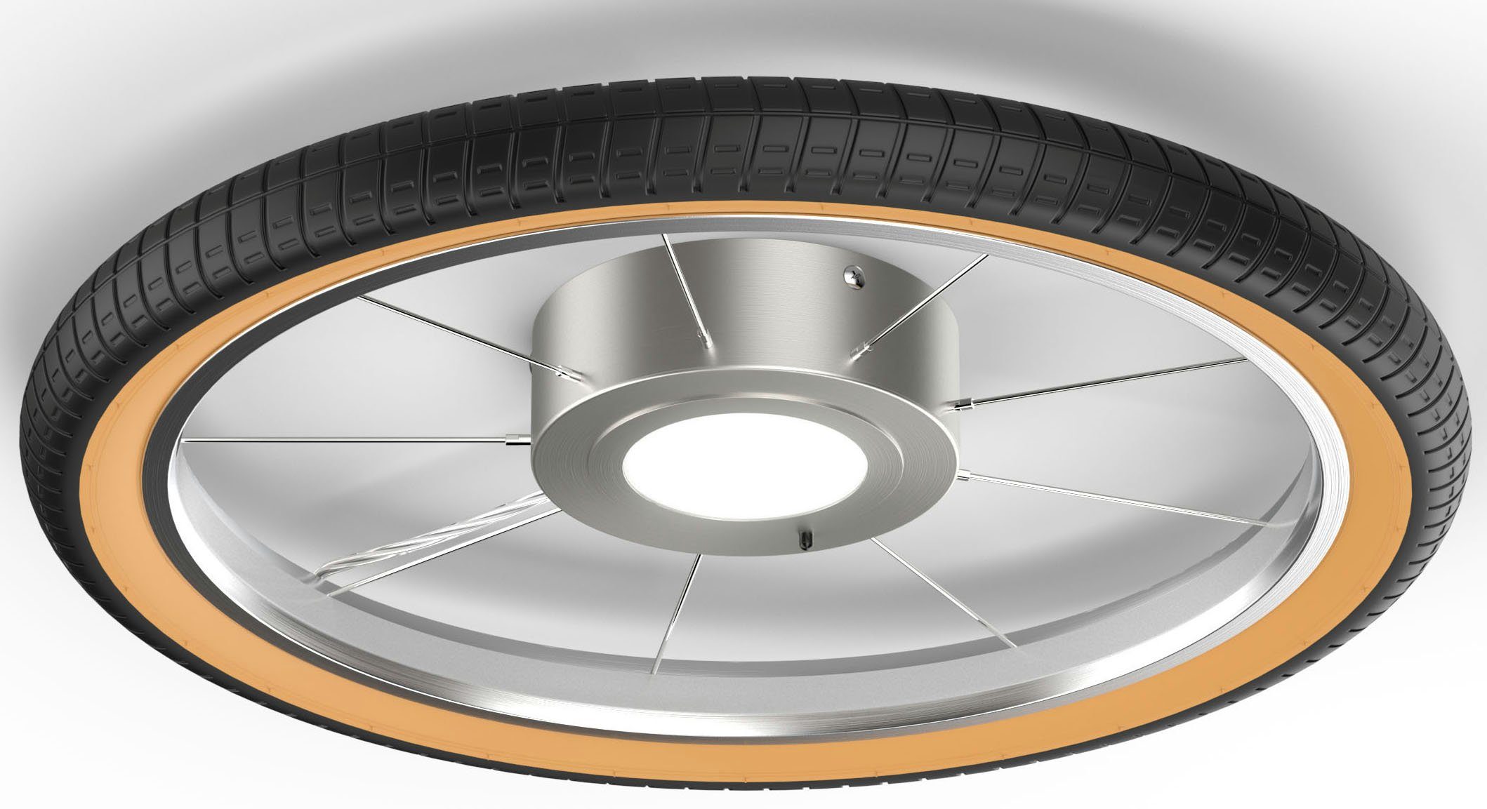 Deckenleuchte schaltbar und LED getrennt EVOTEC Wheel, Beleuchtung indirekte Hauptlicht wechselbar, Ø 51cm,