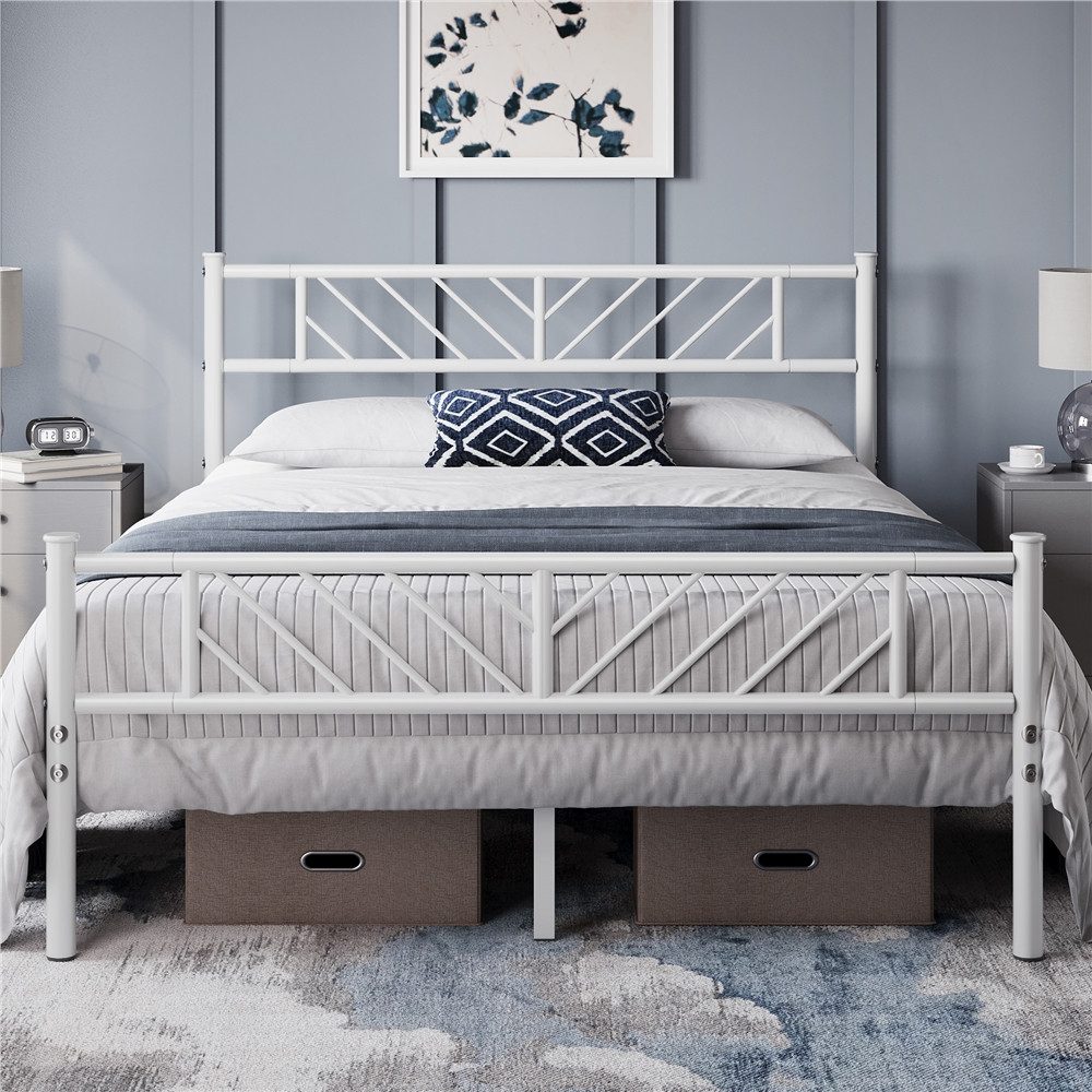 Yaheetech Metallbett Bettgestell 90x190/90x200/140x200cm, Minimalistischer günstig online kaufen