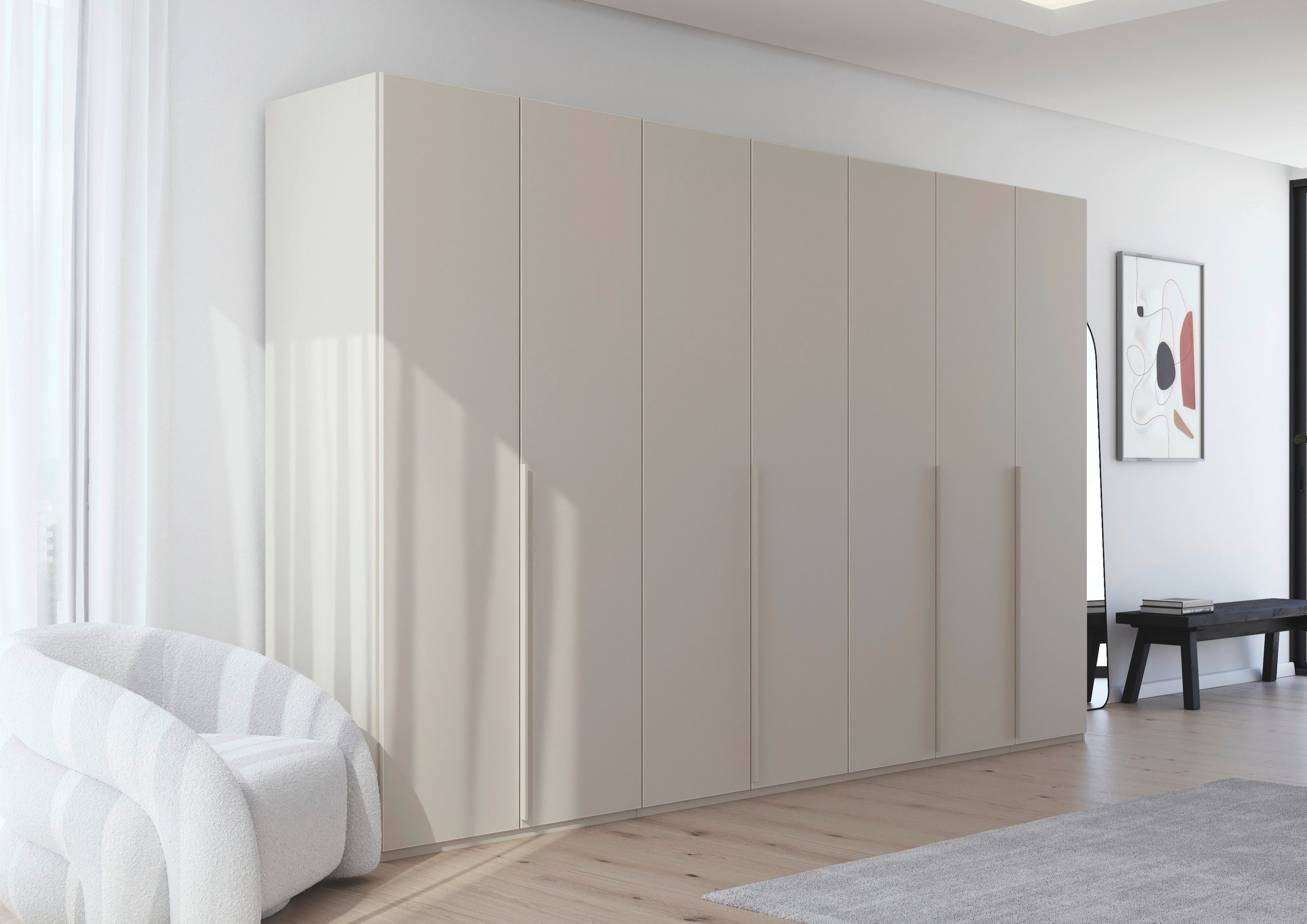 LeGer Home by Lena Gercke Kleiderschrank Schrank Garderobe Ankleide Schlafzimmer Flur SERINA Eyecatcher (3 verschiedene Ausstattungen BASIC/CLASSIC/PREMIUM (inkl. SOFT-CLOSE) in 6 Breiten (101 - 401 cm) mit Front Glas oder Dekor MADE IN GERMANY