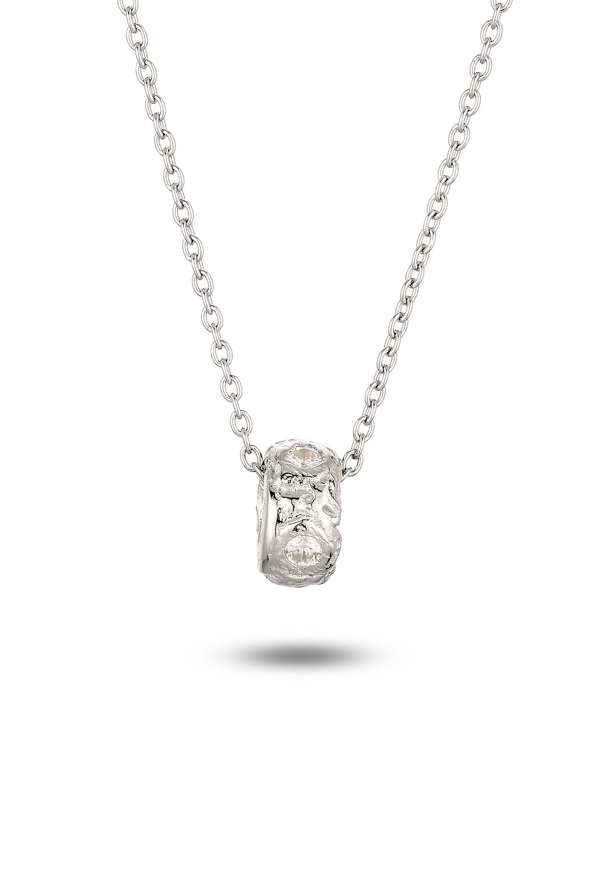 Elli Kette mit Anhänger Rund Zirkonia Weiß 925 Sterling Silber
