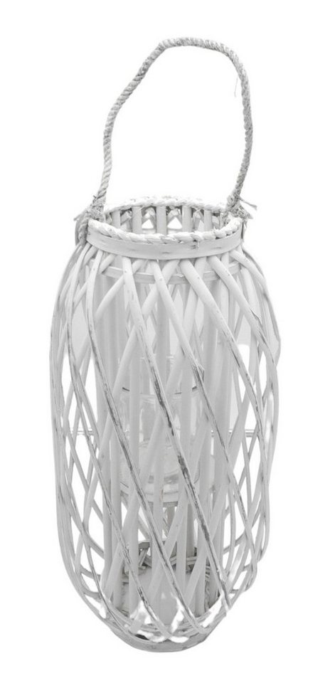 BURI Kugelleuchte Bambusholz Laterne 70 cm mit Glaseinsatz und Henkel  Kerzenhalter Deko