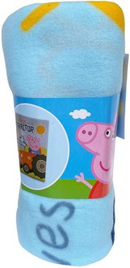 Kinderdecke Peppa Pig Wutz - Traktor - Kuschelige Decke Fleecedecke, 100x140, Peppa Pig, 100% Polyester