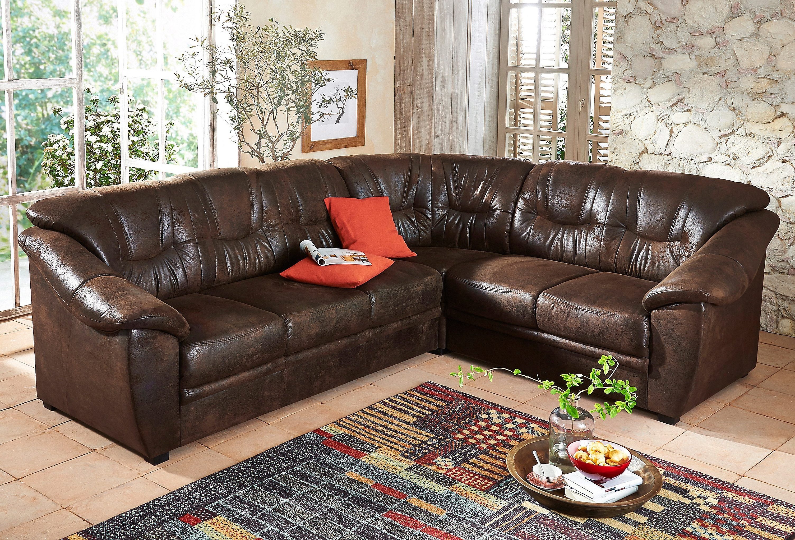Home affaire Ecksofa "Savona L-Form, B: 262 cm" mit Federkern günstig online kaufen