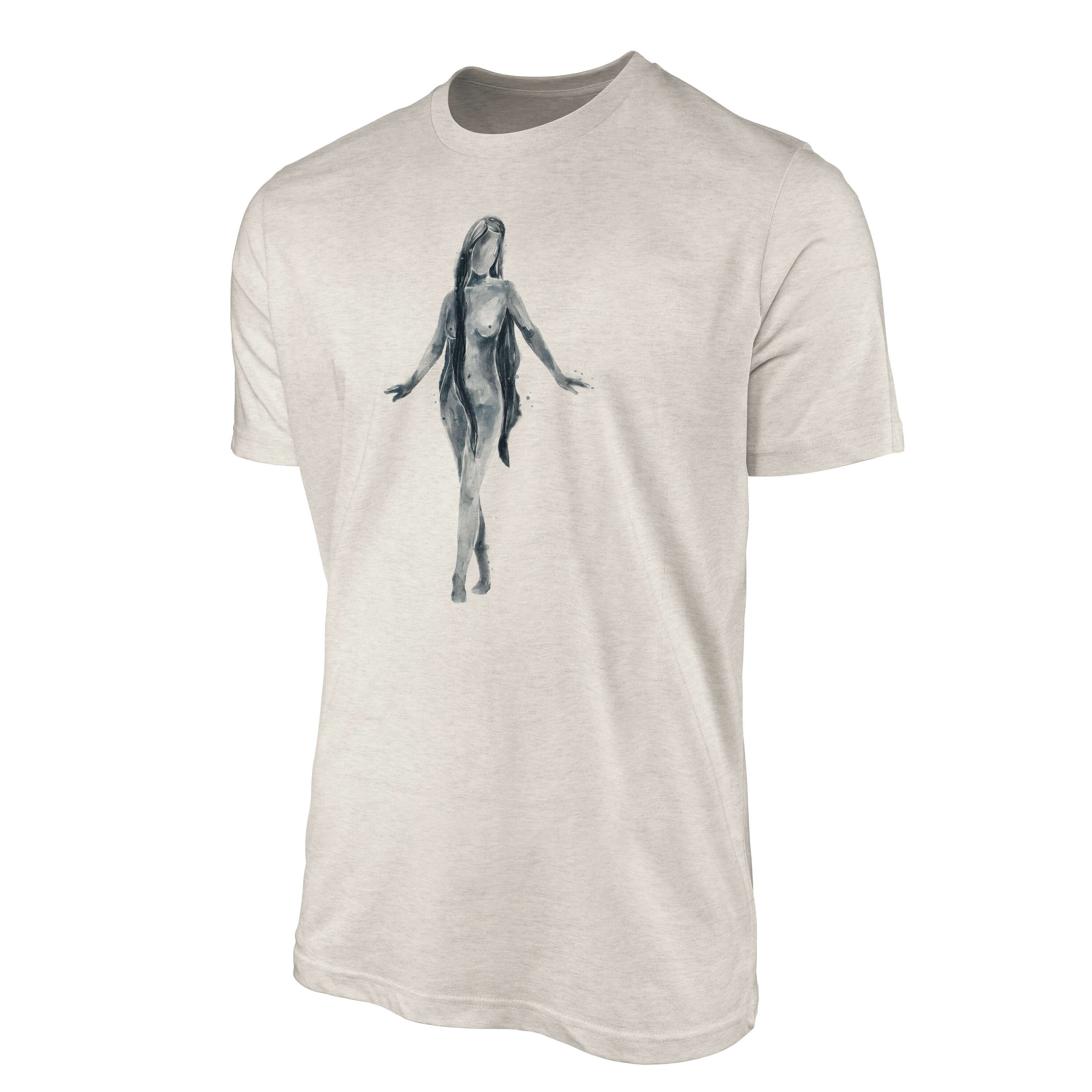 Art Motiv Sinus 100% Frau T-Shirt Nachhaltig Ökomode Shirt T-Shirt schöne Herren gekämmte (1-tlg) Bio-Baumwolle Wasserfarben