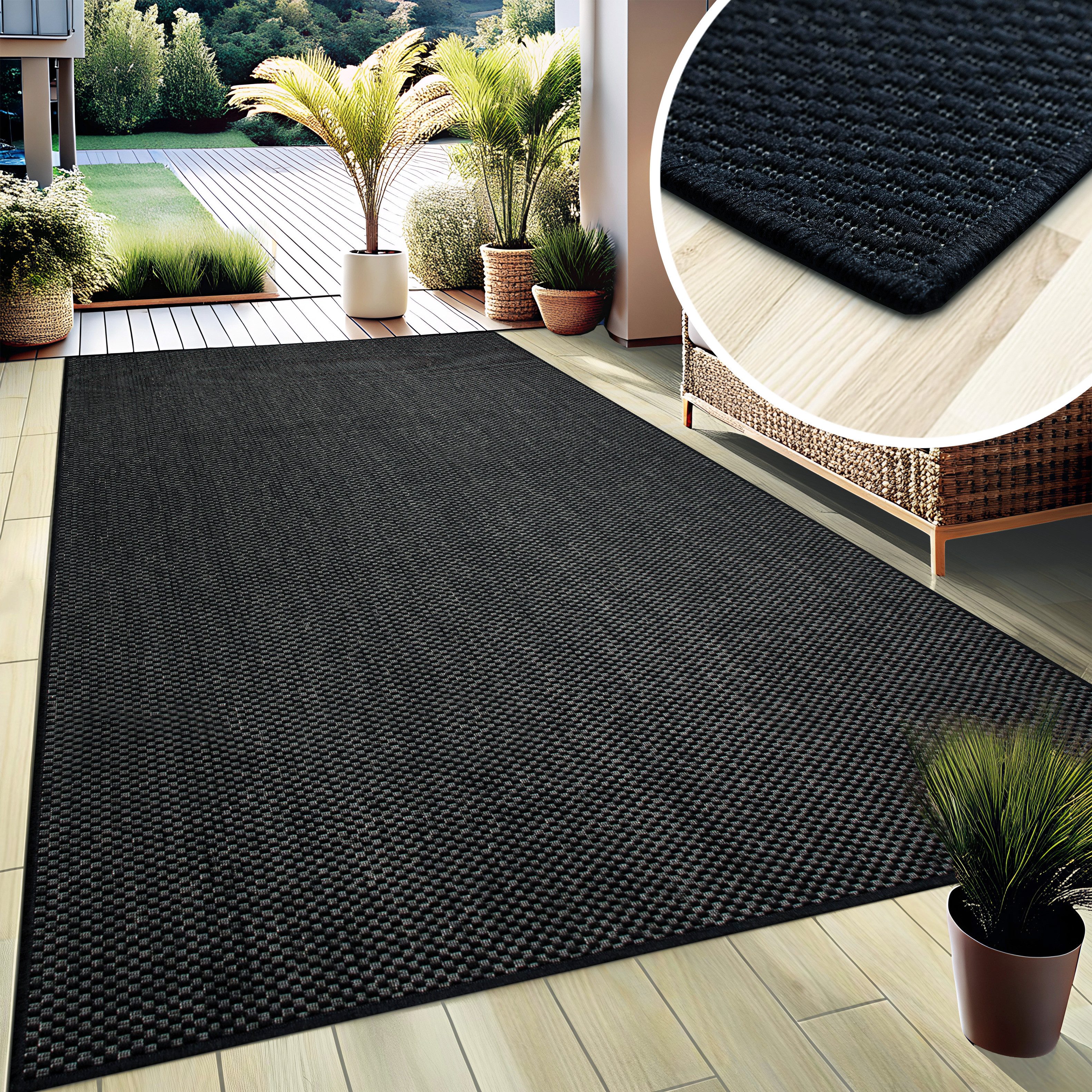 OTTO home Teppich Venedig, in Standard- und Premium-Qualität, 3 mm oder 5 mm Höhe, rechteckig, In- und Outdoor geeignet, Wetterfest & UV-beständig, Sisal-Optik