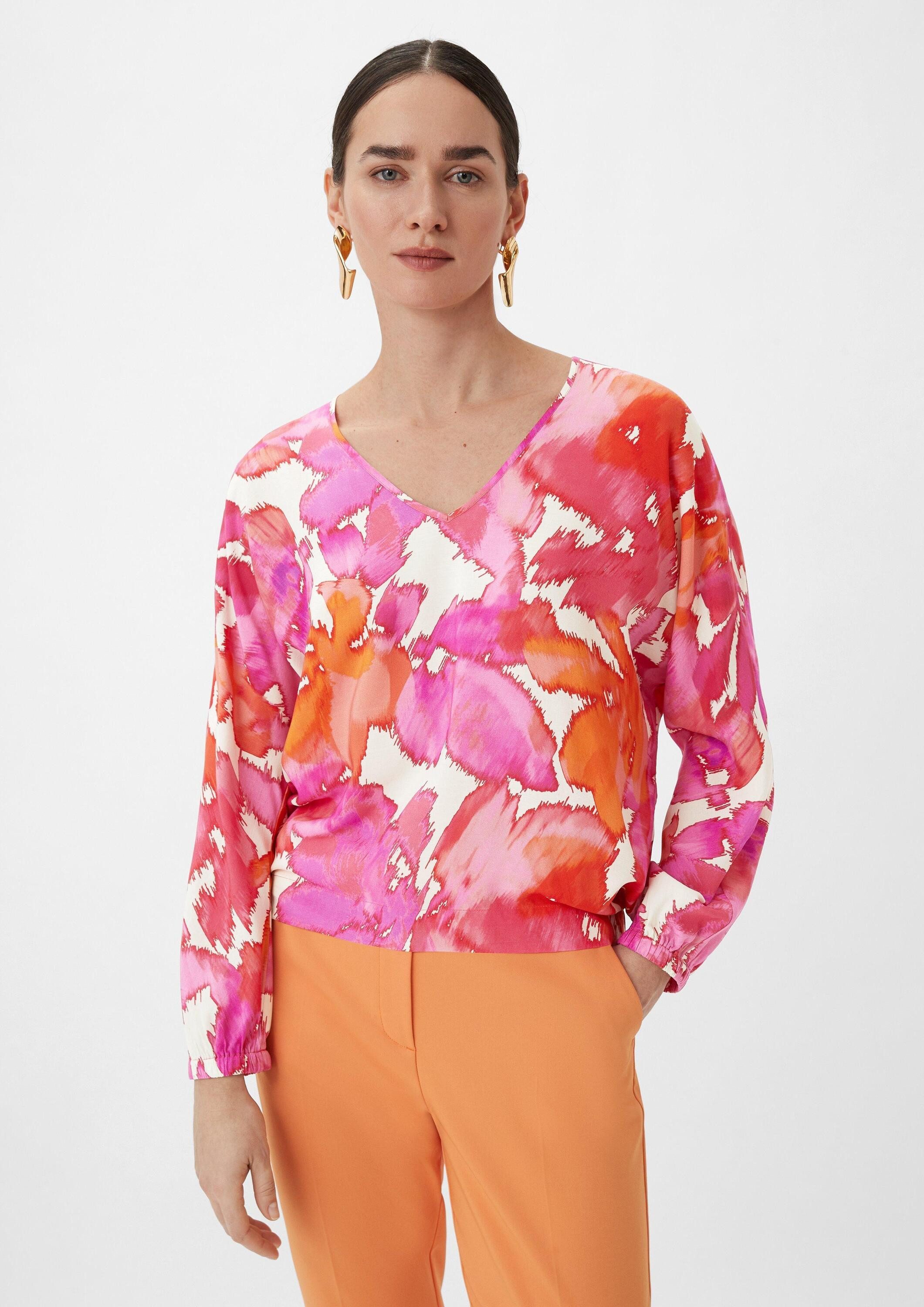 comma Langarmbluse Bluse Bluse mit Fledermausärmeln (1-tlg)