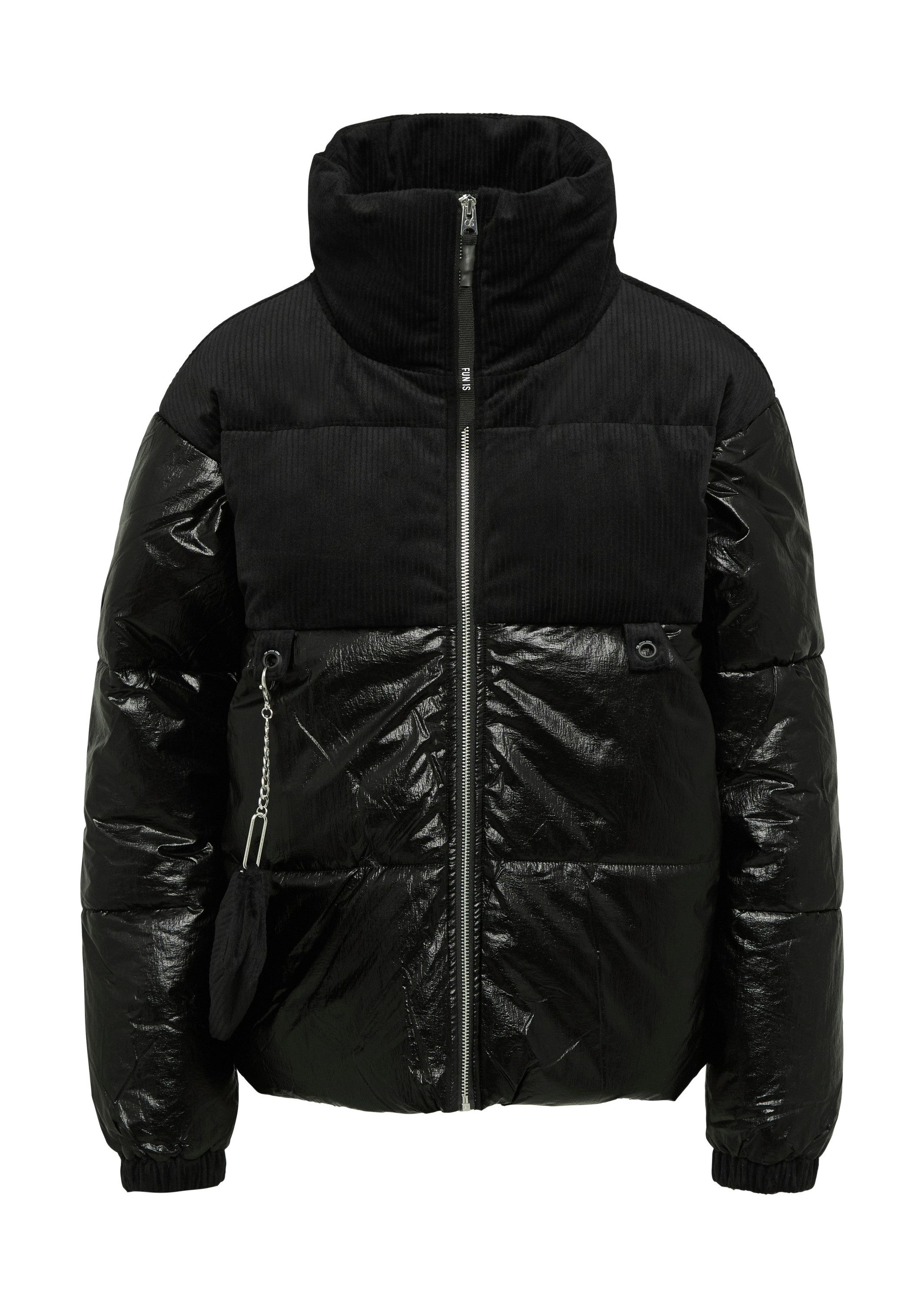 QS Winterjacke Outdoor-Jacke Steppjacke im Fabricmix mit abnehmbarer Tasche günstig online kaufen