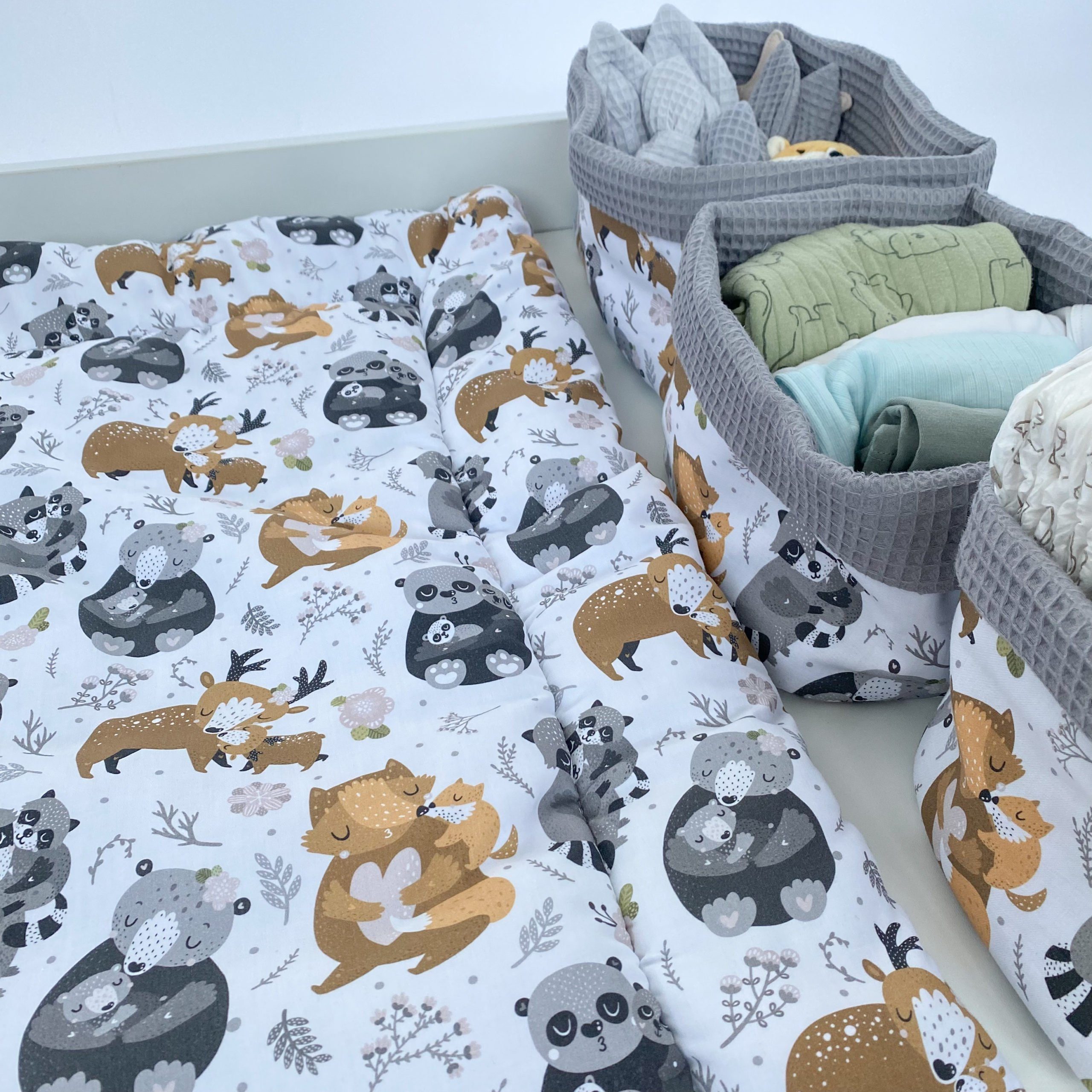 Wickelunterlage 75x75 BABEES Baby Baumwolle Ikea 100% 70x50cm zweiseitig für Wickelauflage
