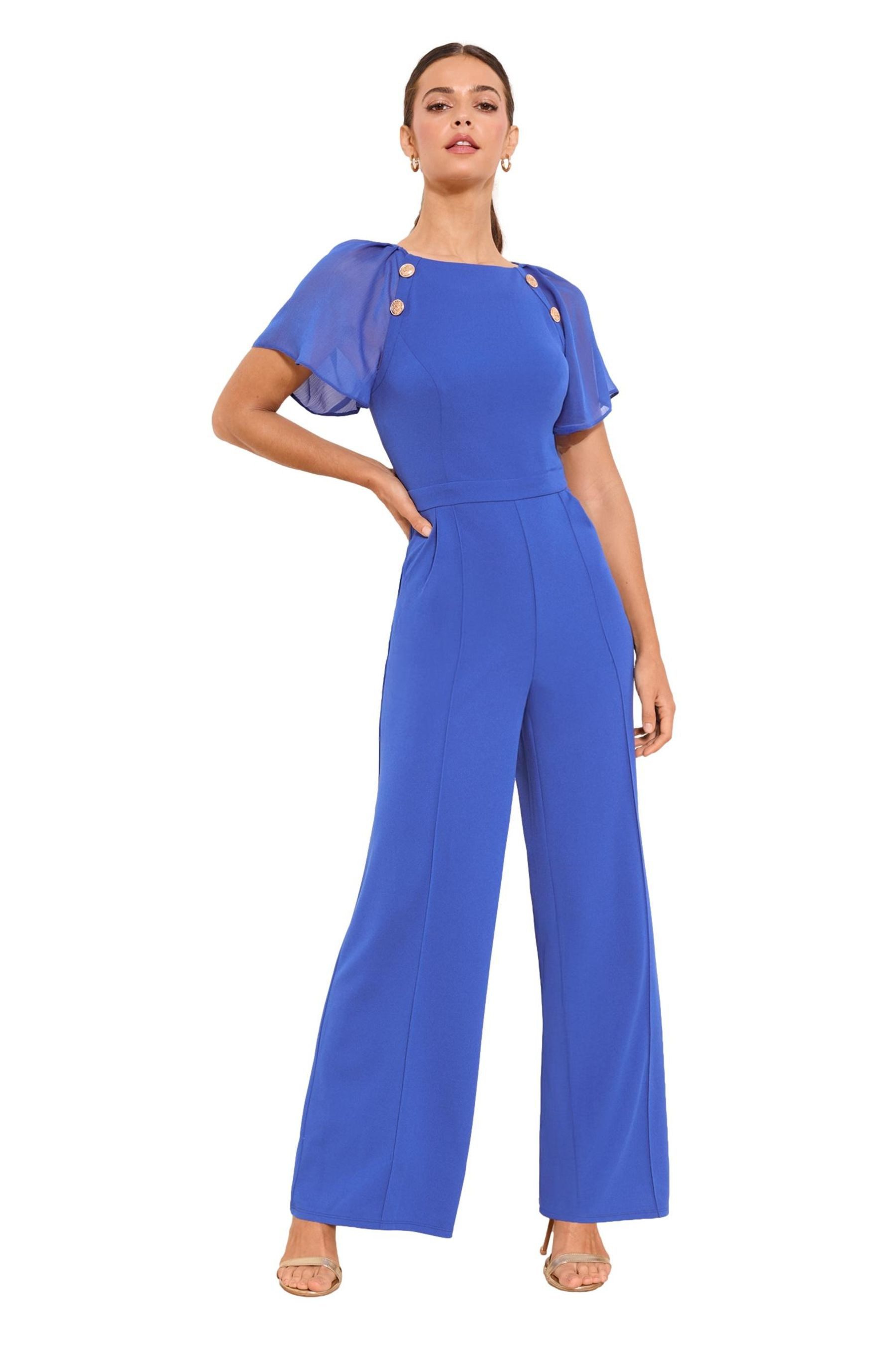 LIPSY Jumpsuit Lipsy Jumpsuit mit Chiffon-Flatterärmeln, Regular (1-tlg)