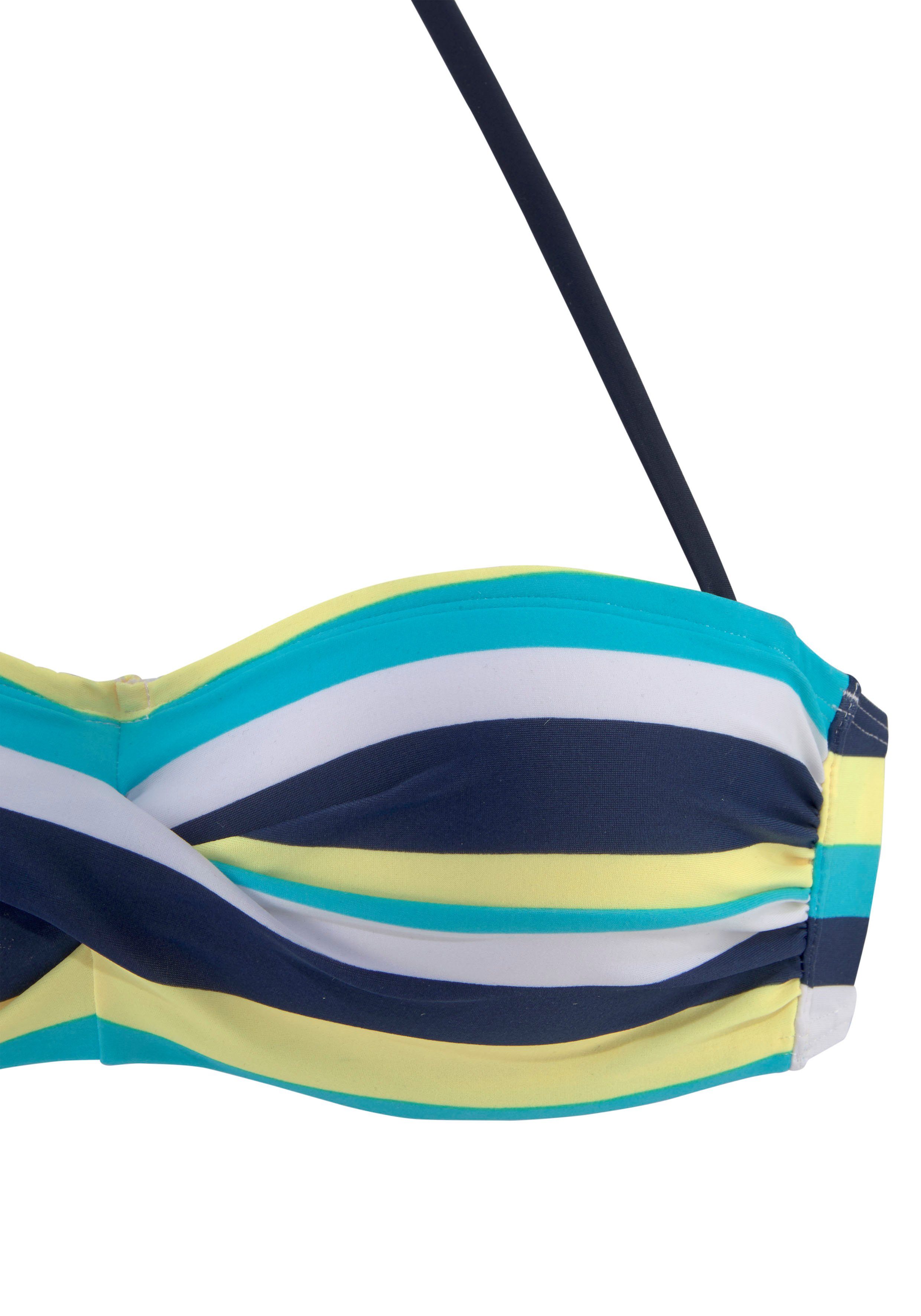 Venice Beach Bandeau-Bikini mit Streifen