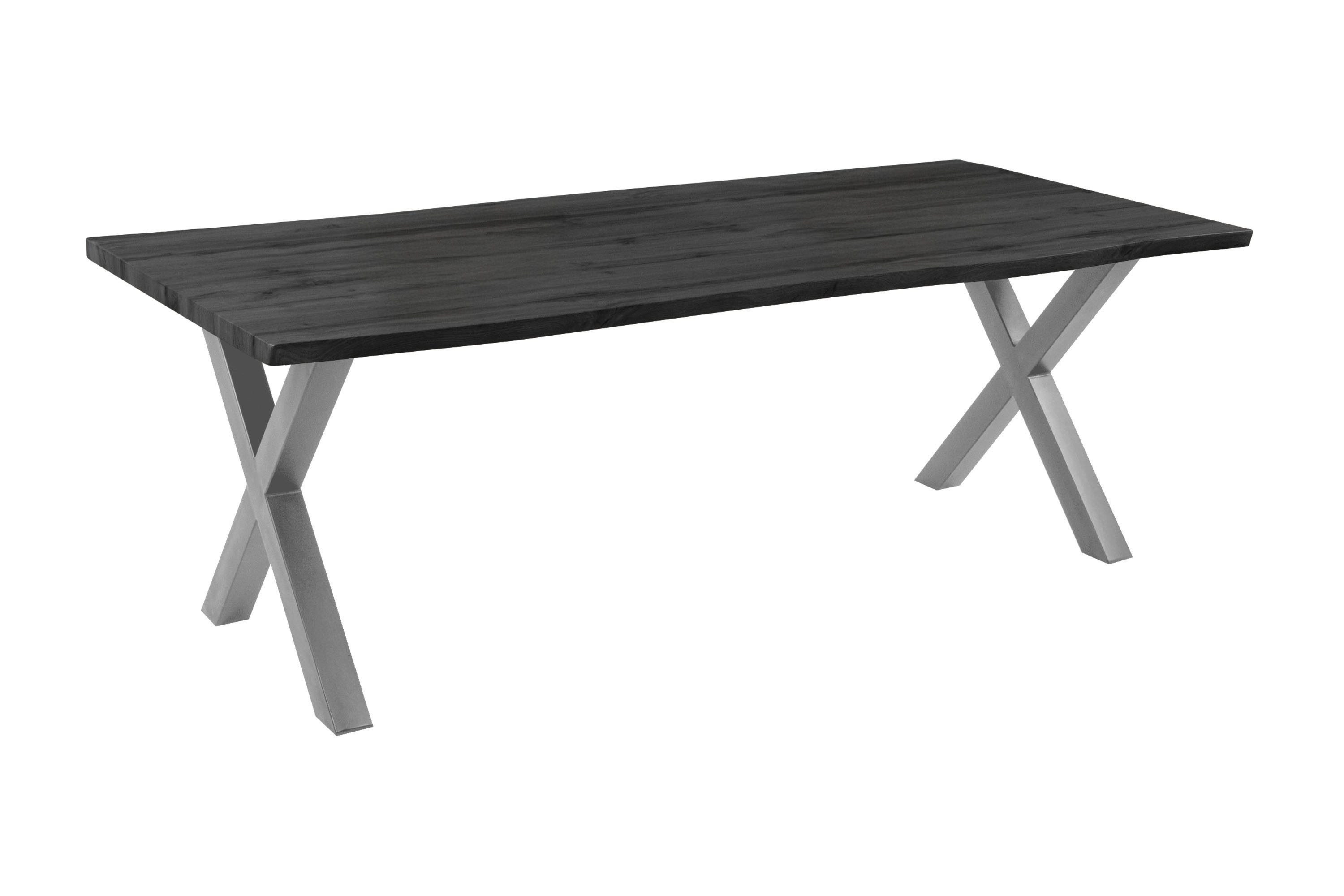 Loreno® Esstisch Josy, Holz-Optik Grau, Baumkante, günstig online kaufen
