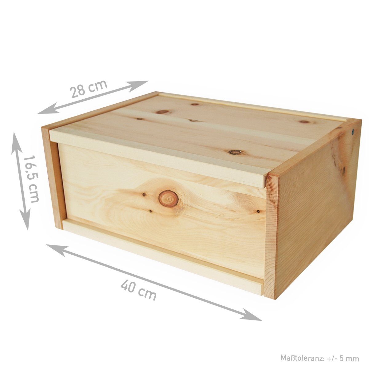 Heubergshop Brotkasten, Zirbenholz, (1-tlg), Zirbenbrotkasten Zirbenbrotdose aus Zirbenholz 40 x 28 x 16,5cm