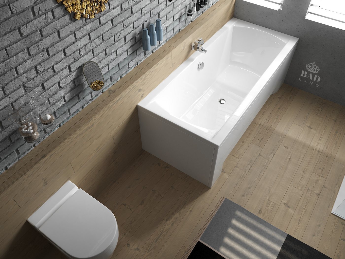 Thumbnail - KOLMAN Badewanne Rechteck Ines 190x90, Ablaufgarnitur & Füße GRATIS