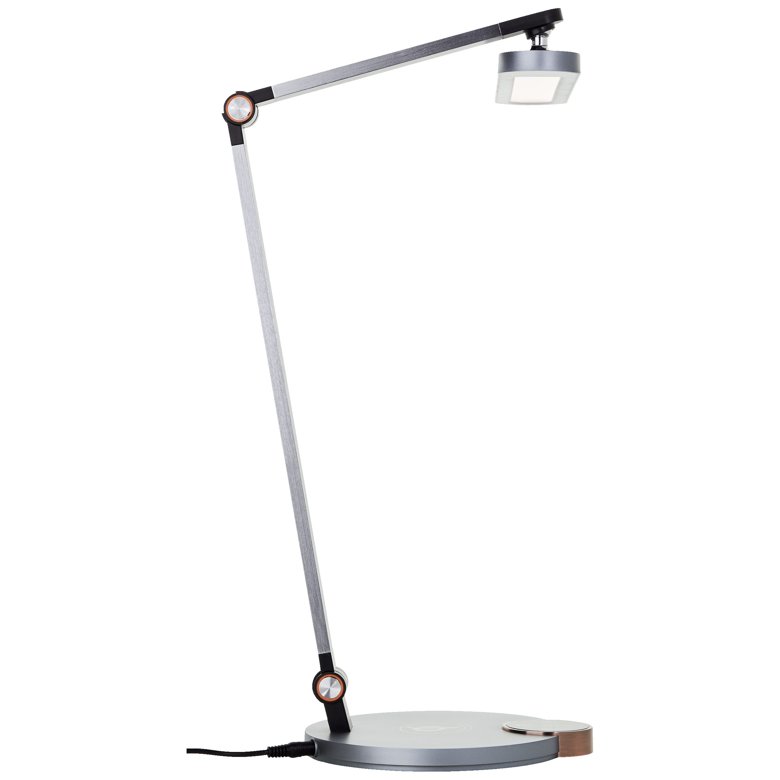 Lightbox Tischleuchte, LED fest integriert, warmweiß - kaltweiß, LED Tischlampe, wireless charging, 1000 lm, dimmbar, CCT, grau