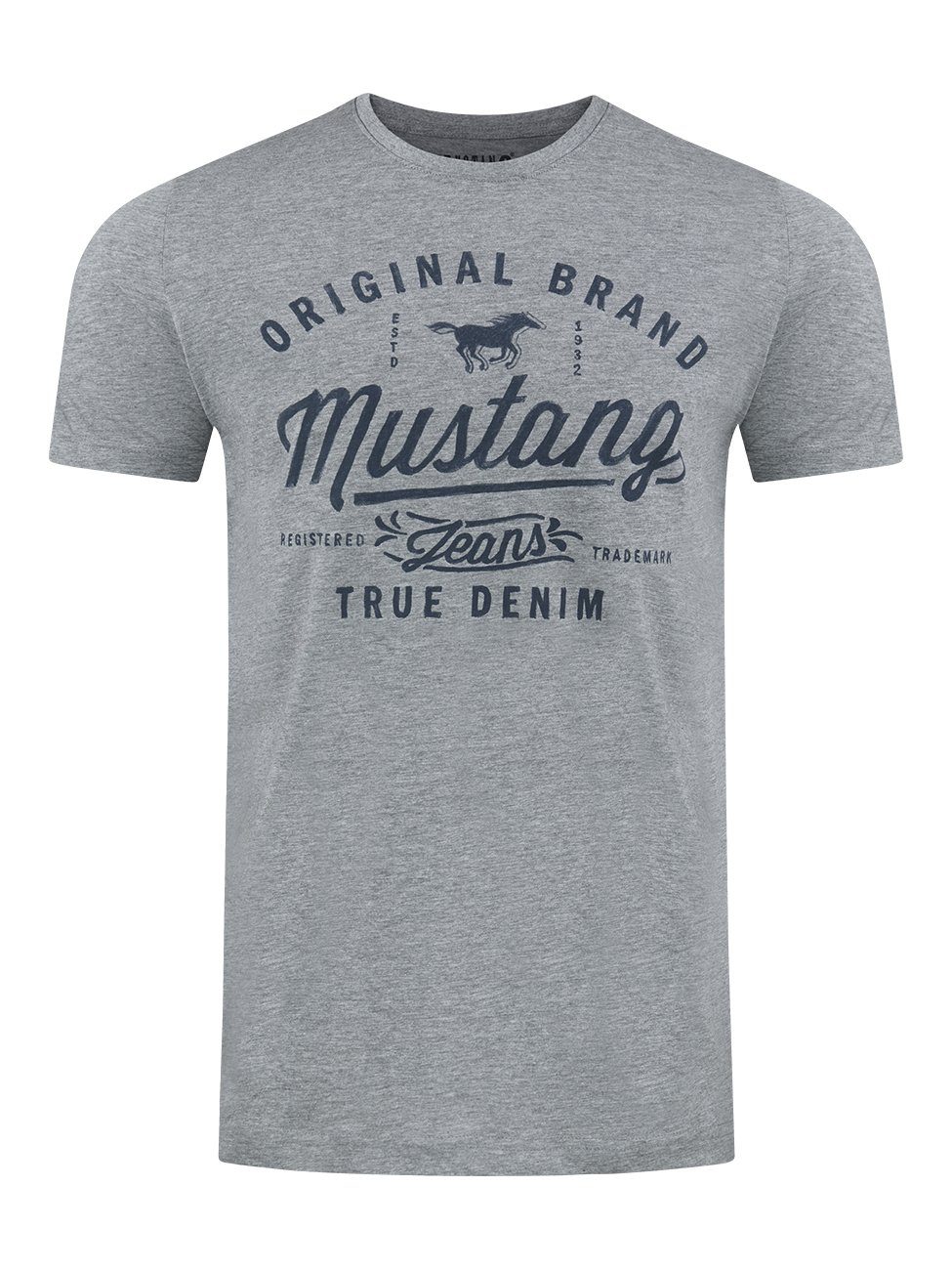 MUSTANG T-Shirt Shirt (1-tlg) Basic Herren Rundhalsausschnitt Printshirt Regular Baumwolle mit Print aus 100% Tee Kurzarm Tee