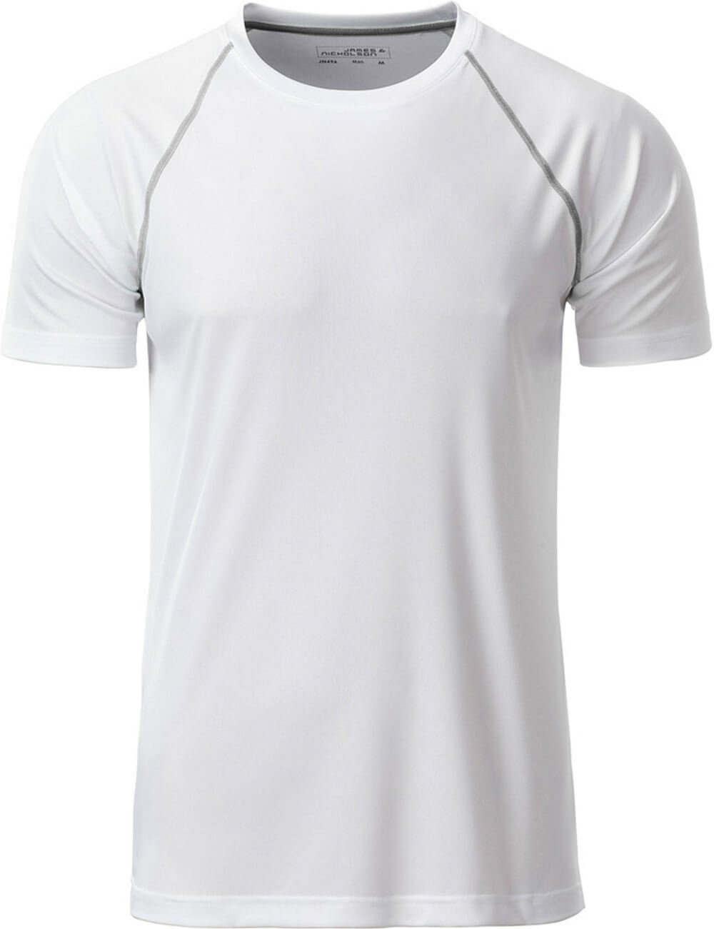James Nicholson & James Funktions-Shirt Nicholson Herren Funktionsshirt schnell trocknend 496 white/silver JN &