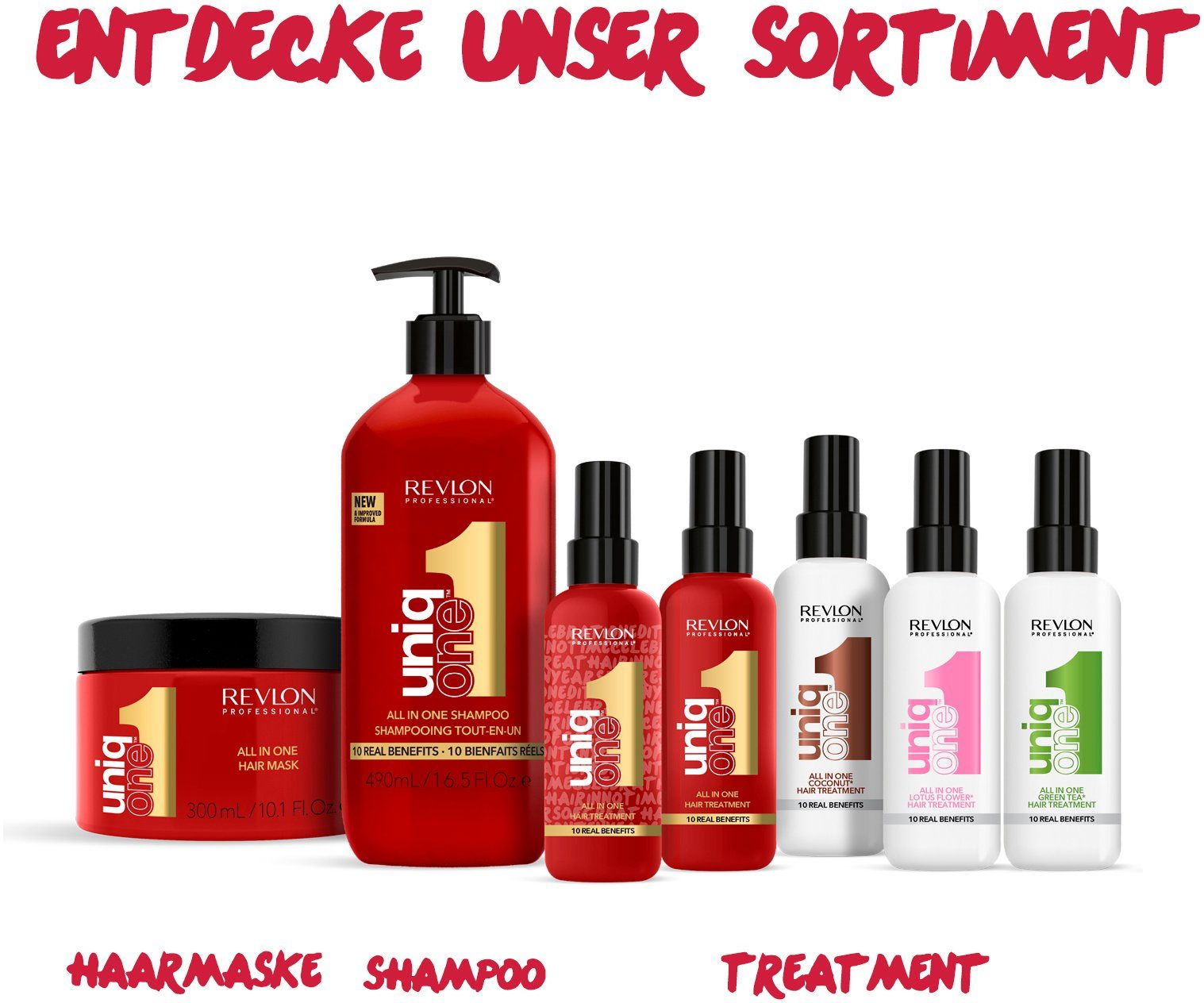 REVLON PROFESSIONAL Leave-in Pflege UNIQONE ALL IN ONE HAIR TREATMENT, Sprühkur mit zehn Vorteilen für trockenes und strapaziertes Haar.