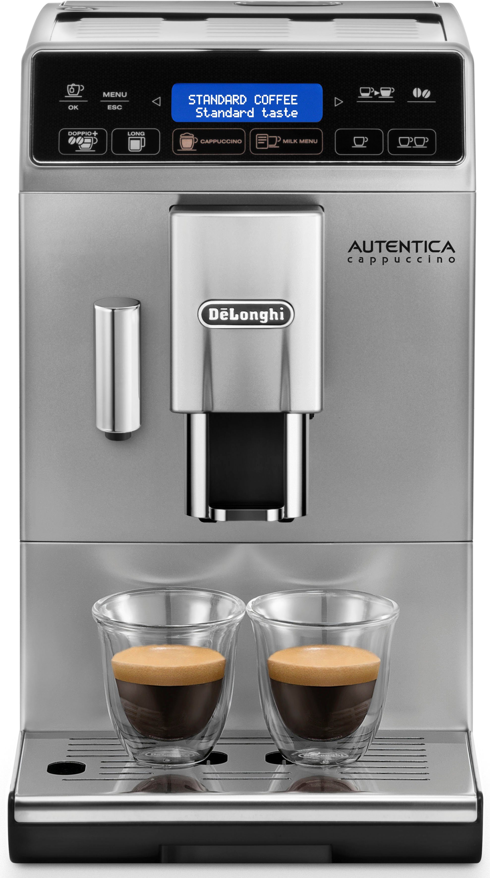 De'Longhi Kaffeevollautomat Autentica Cappuccino ETAM29.660.SB - Superkompakt - nur 19,5 cm breit, LatteCremaMilchsystem, Kegelmahlwerk 13-stufig, automatische  – Bild 2 von 5