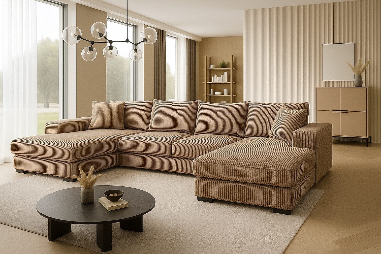 A&J MöbelLand GmbH Ecksofa VIENA 328x182 cm mit Schlaffunktion, Bonellfederkern und Bettkasten, TOP ANGEBOT!