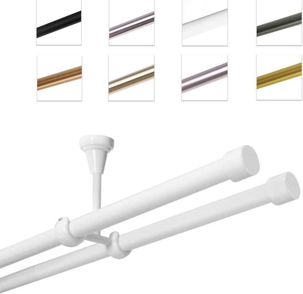 MDEKOR Gardinenstange Vorhangstange 19mm, 2-läufig, 2-läufig Deckemontage, günstig online kaufen