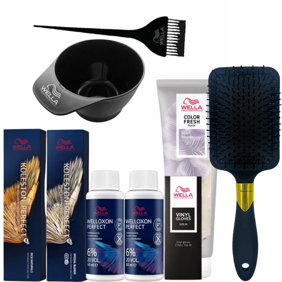 Wella Haarfarbe Perfect Color Kit - Pearl Blonde, Haarfärbeset mit Auffrischungsmaske für zu Hause