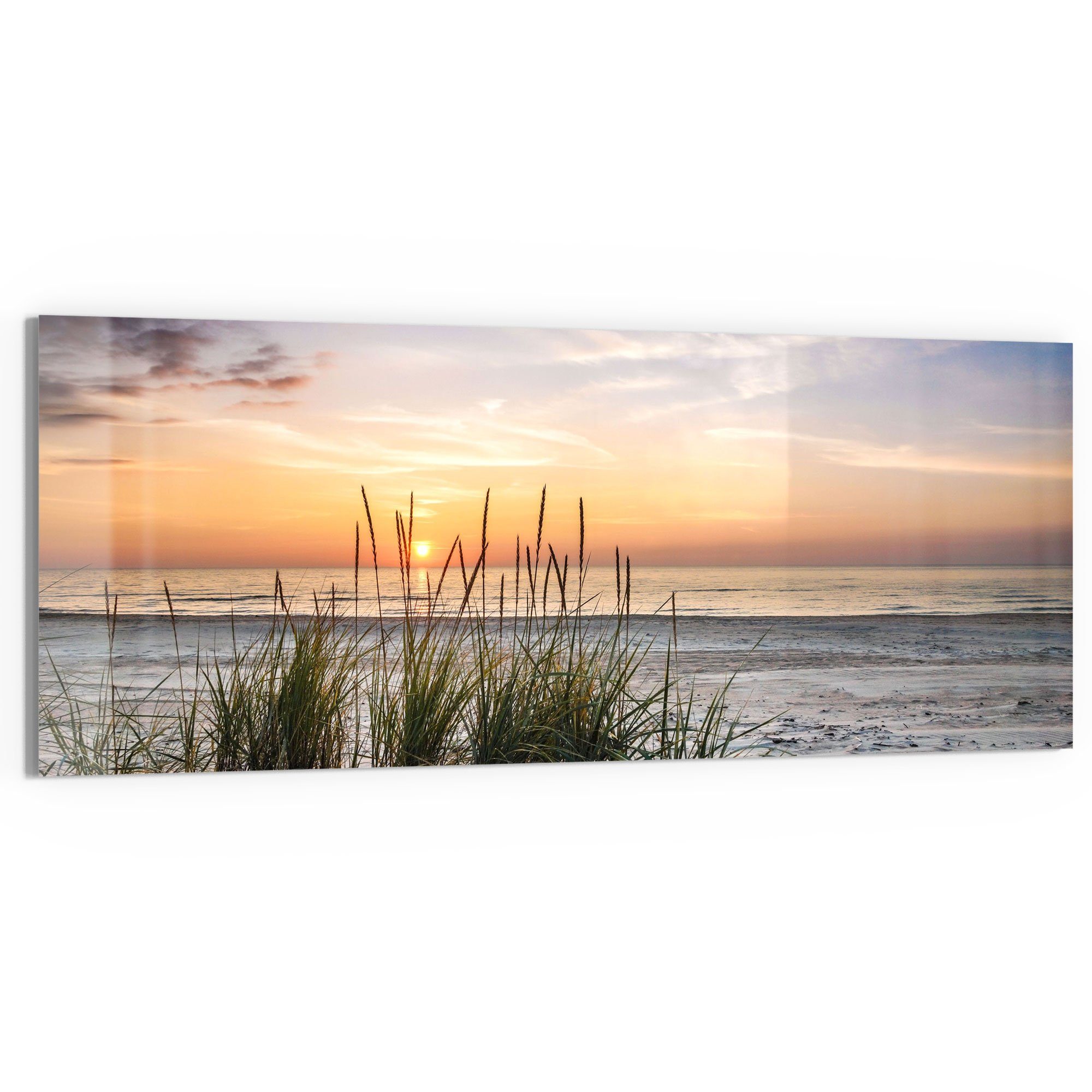 DEQORI Glasbild 'Sonnenuntergang am Strand', 'Sonnenuntergang günstig online kaufen
