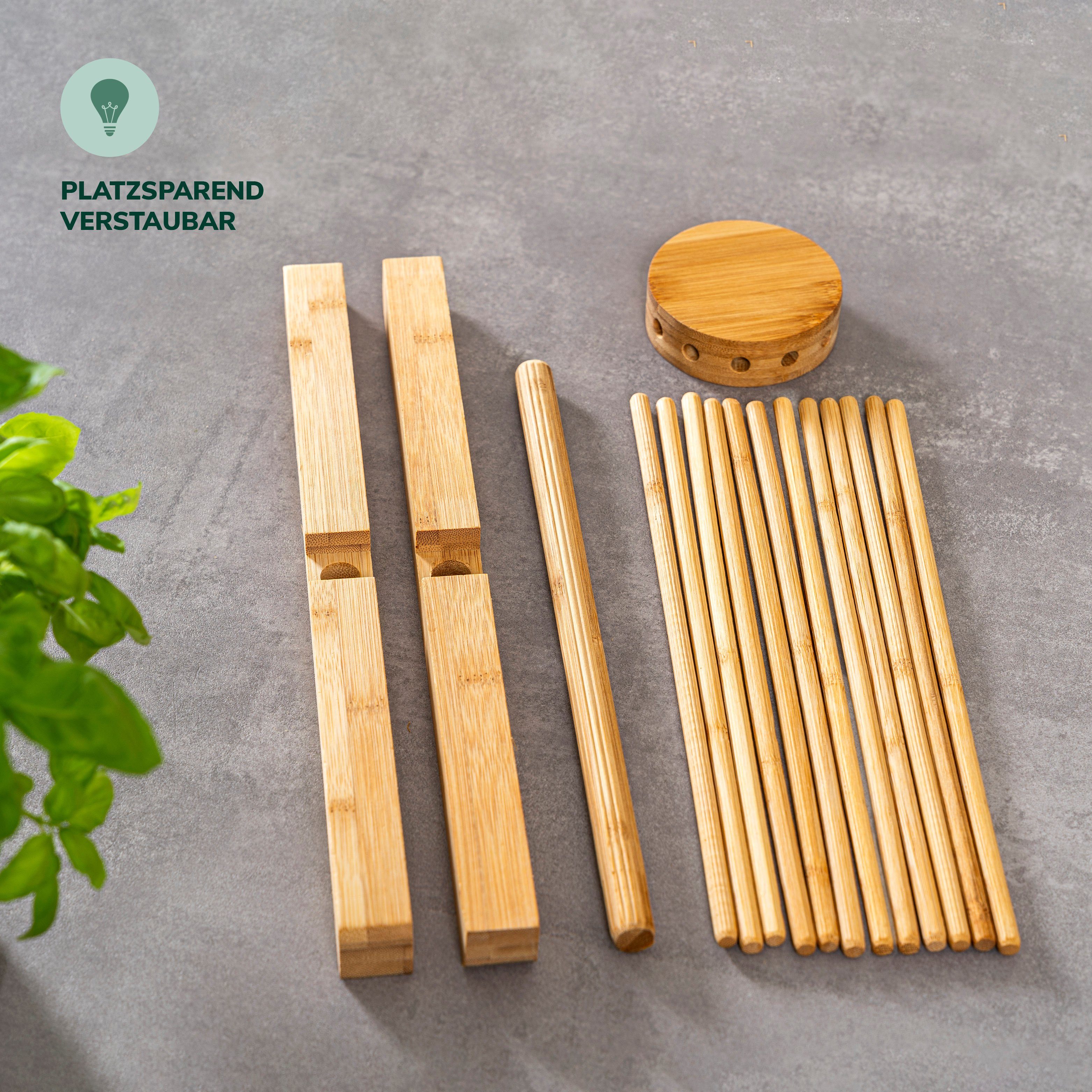 Nudelständer aus für Pasta, – Nudeltrockner faltbar bremermann Bambus selbstgemachte