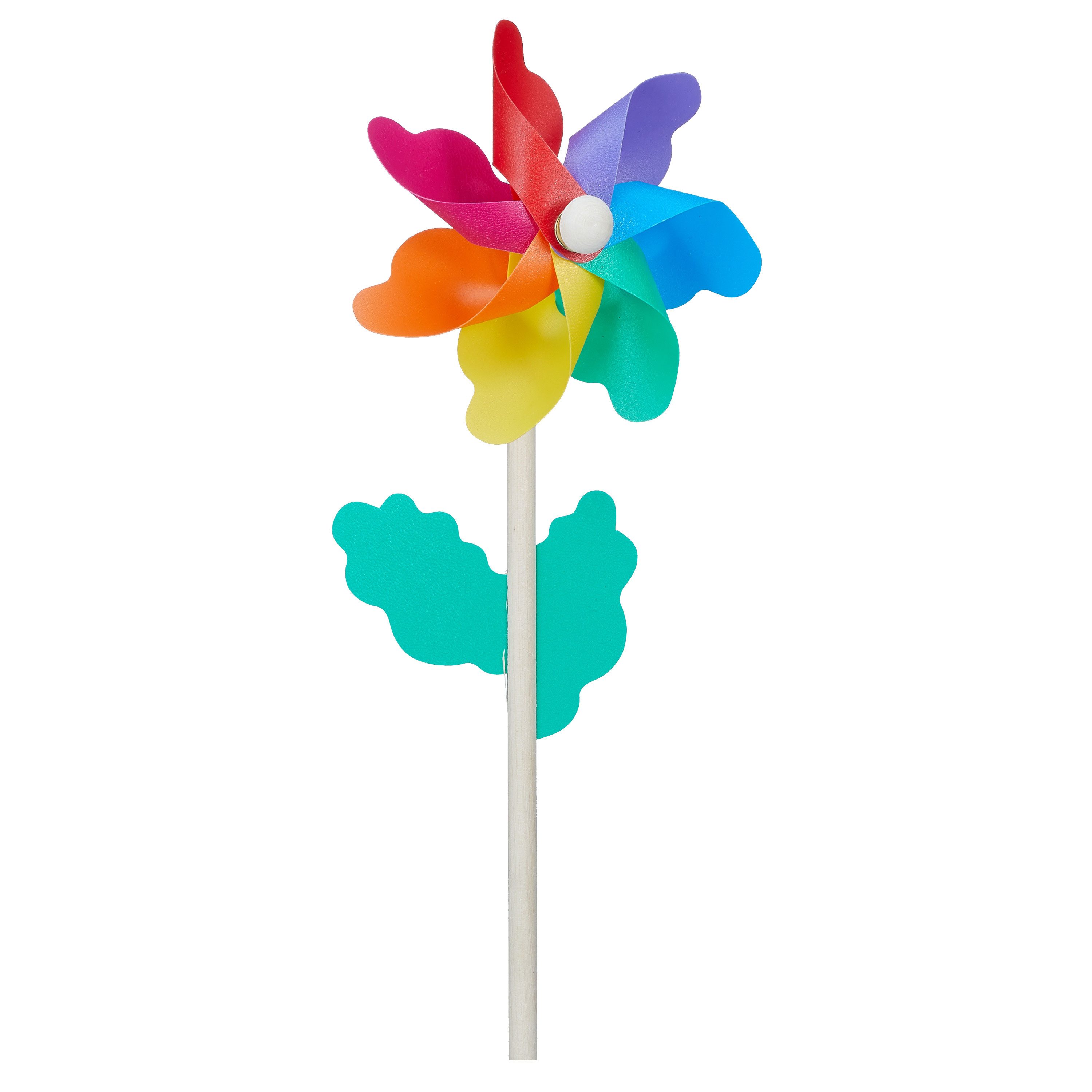 CEPEWA Windspiel Windrad 6er Set Ø11cm H30cm Holzstab Kunststoff bunt Windmühle