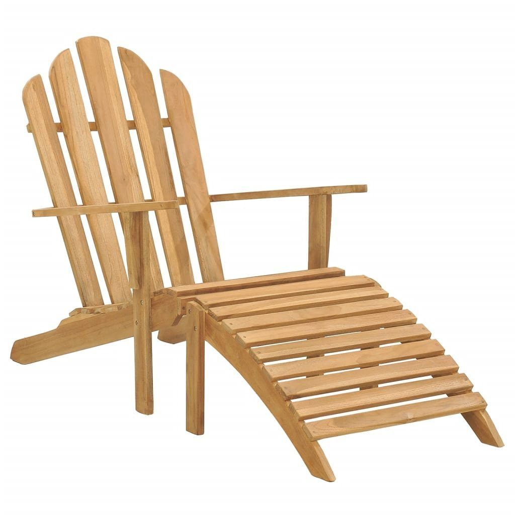 vidaXL Gartenstuhl Adirondack-Stuhl mit Fußstütze Massivholz Teak (1 St)