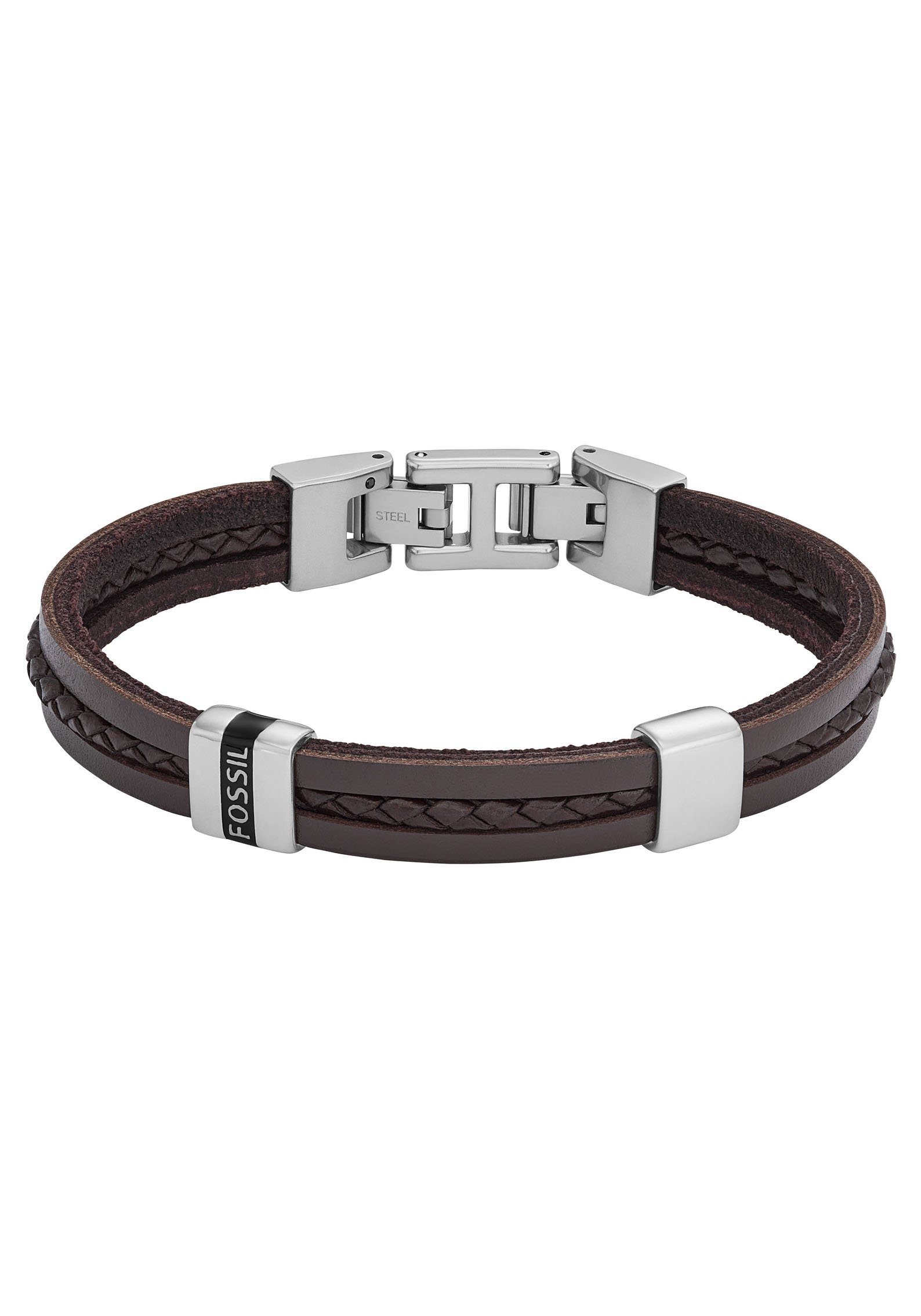 Fossil Armband Schmuck Geschenk Edelstahl Leder Armschmuck JEWELRY