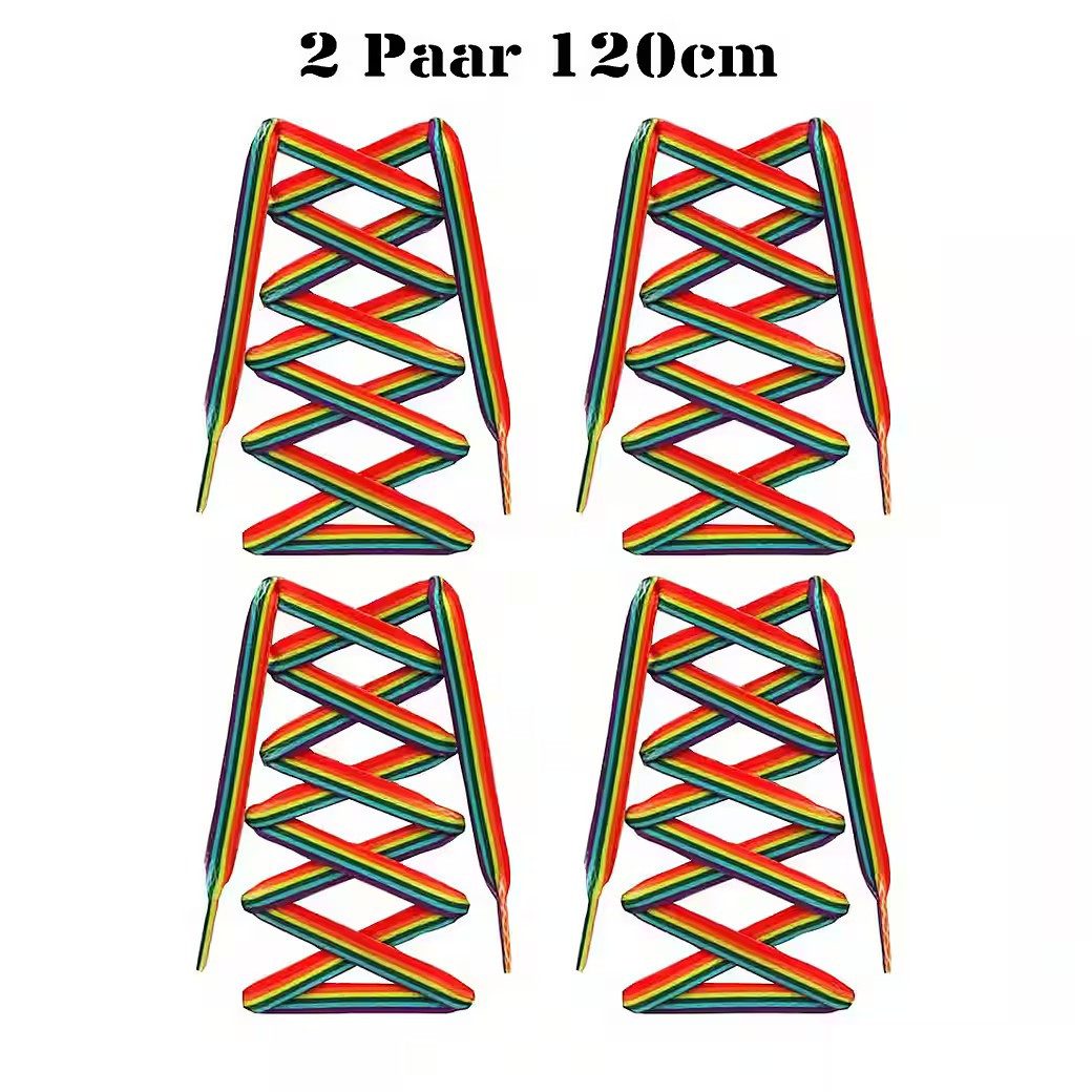 Ware aus aller Welt Schnürsenkel 2 Paar Regenbogen Schnürsenkel 120cm Lgbtq CSD Accessoires Pride