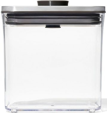 OXO Good Grips Vorratsdose, Borosilikatglas, Edelstahl, (1-tlg), POP-Behälter, rechteckig 1,6 L