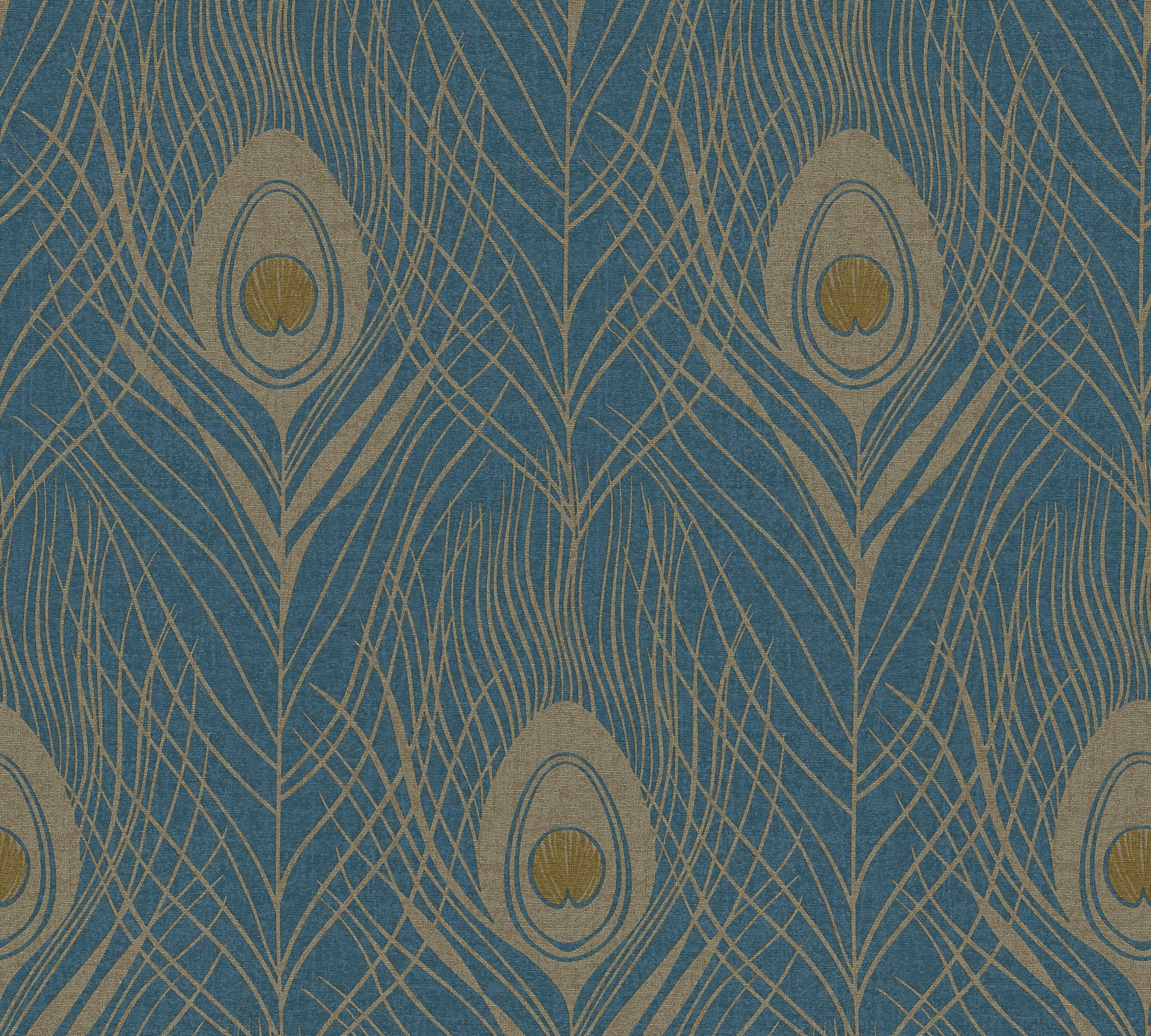 Architects Paper Vliestapete Architects Paper Absolutely Chic, Tapete mit Federn, blau, gold