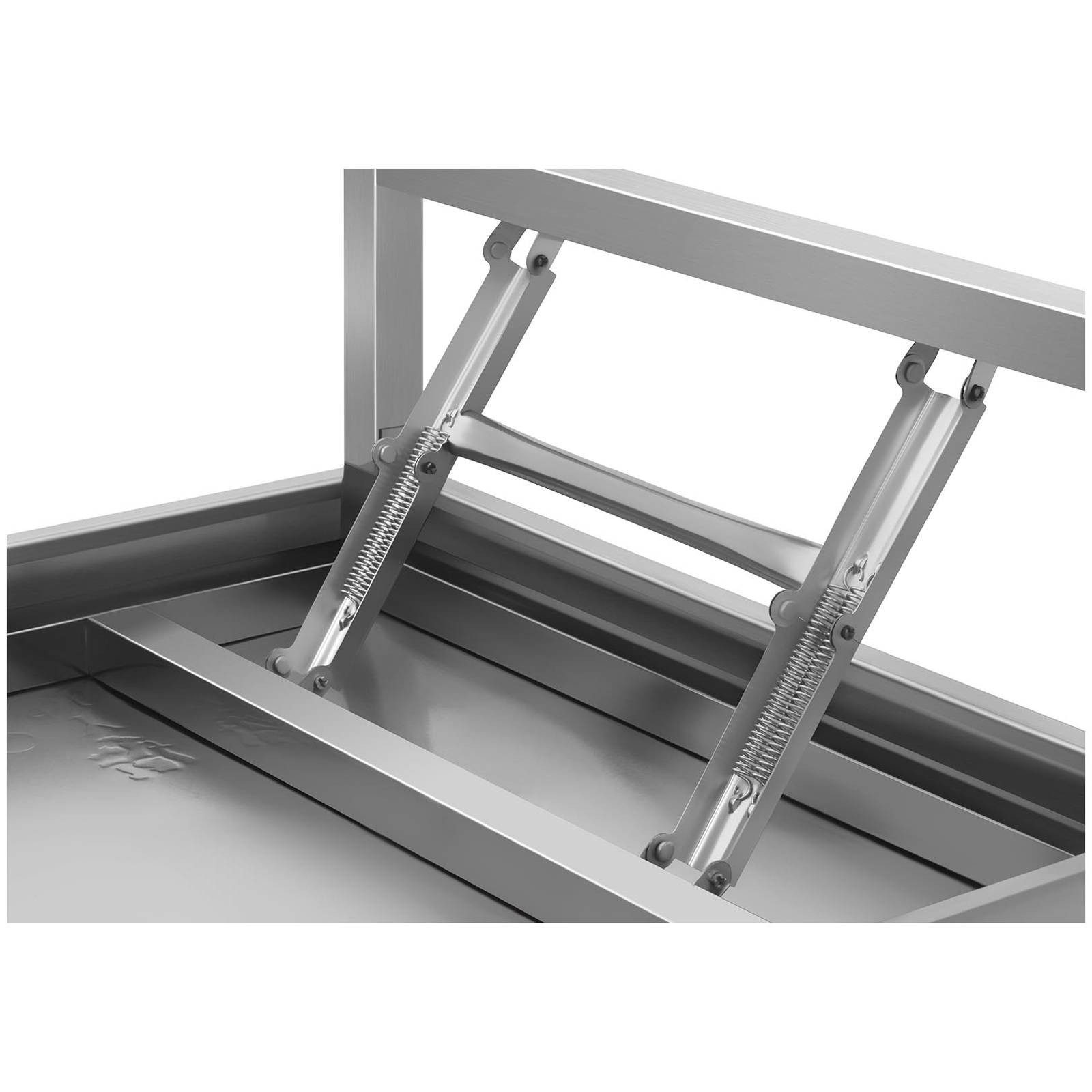 Royal Catering Arbeitstisch 60 x 100cm Edelstahltisch Klapptisch höhenverstellbar 200 kg Edelstahl, verschiedene Größen – Bild 4 von 5