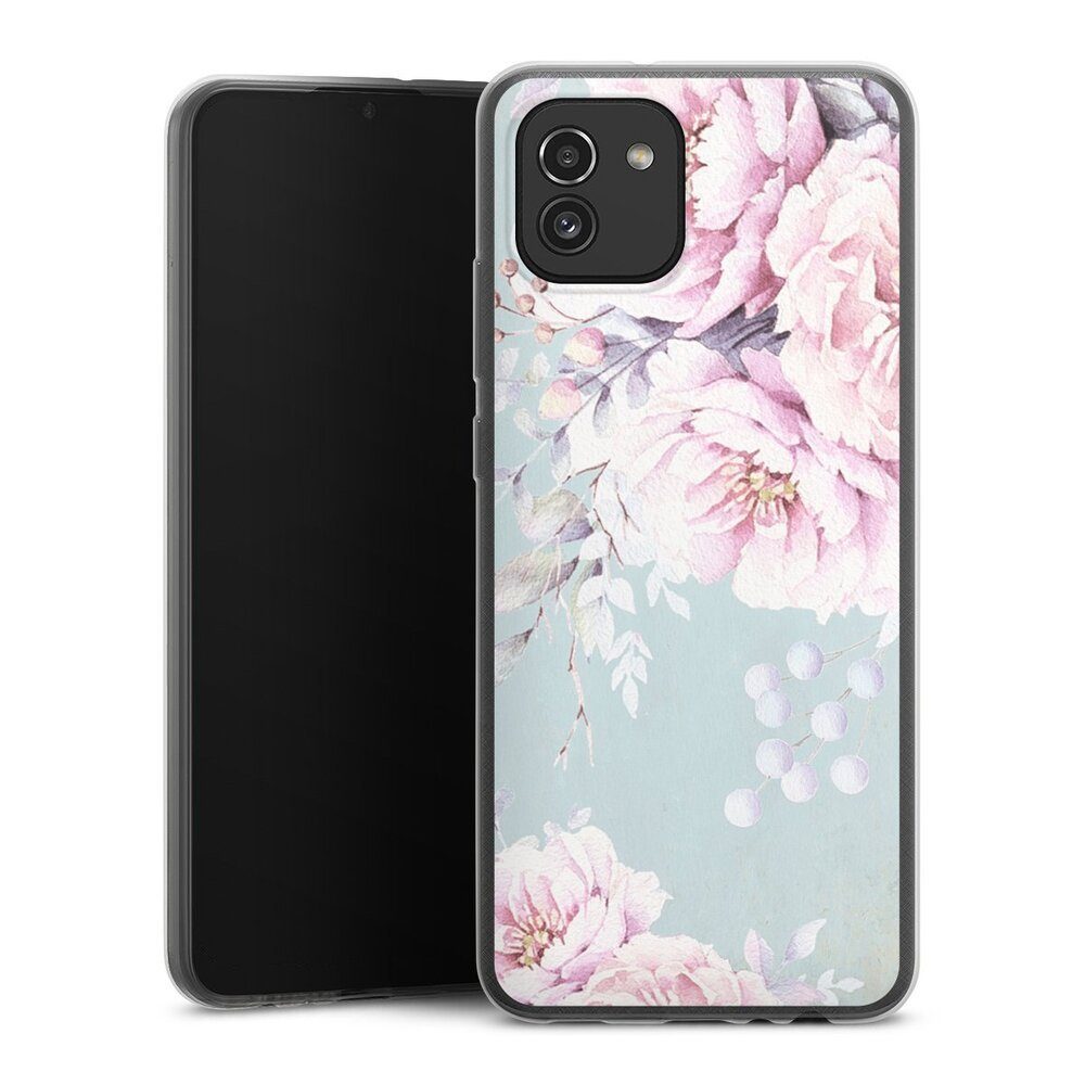 DeinDesign Handyhülle Blume Pastell Wasserfarbe Watercolour Flower, Samsung Galaxy A03 Slim Case Silikon Hülle Ultra Dünn Schutzhülle
