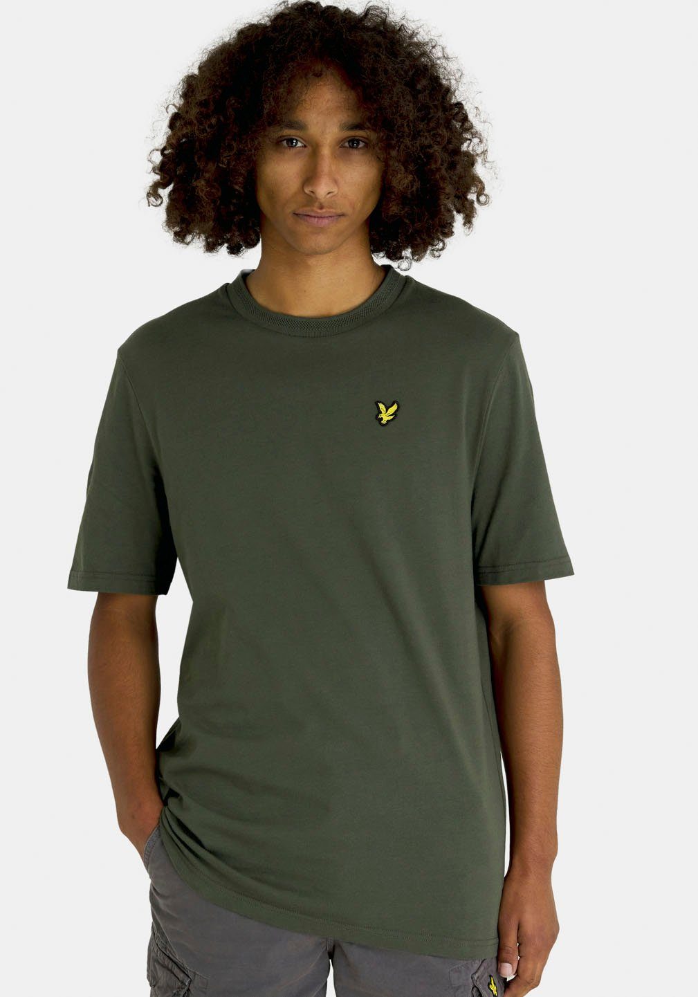 Lyle & Scott T-Shirt mit Logostickerei auf der Brust grün