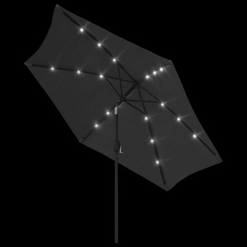 vidaXL Balkonsichtschutz Sonnenschirm mit LED-Leuchten und Stahlmast 300 cm Anthrazit