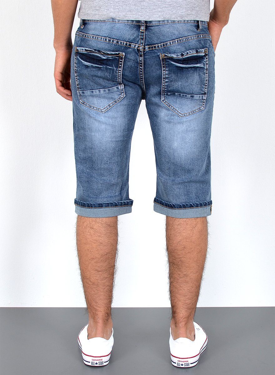 ESRA Jeansshorts Herren Sommerhose Jeans Shorts Herren Jeans-Shorts Stretch kurze Hose Jeans-Shorts Herren kurze Jeans Herren Sommer Hose Jeans Shorts