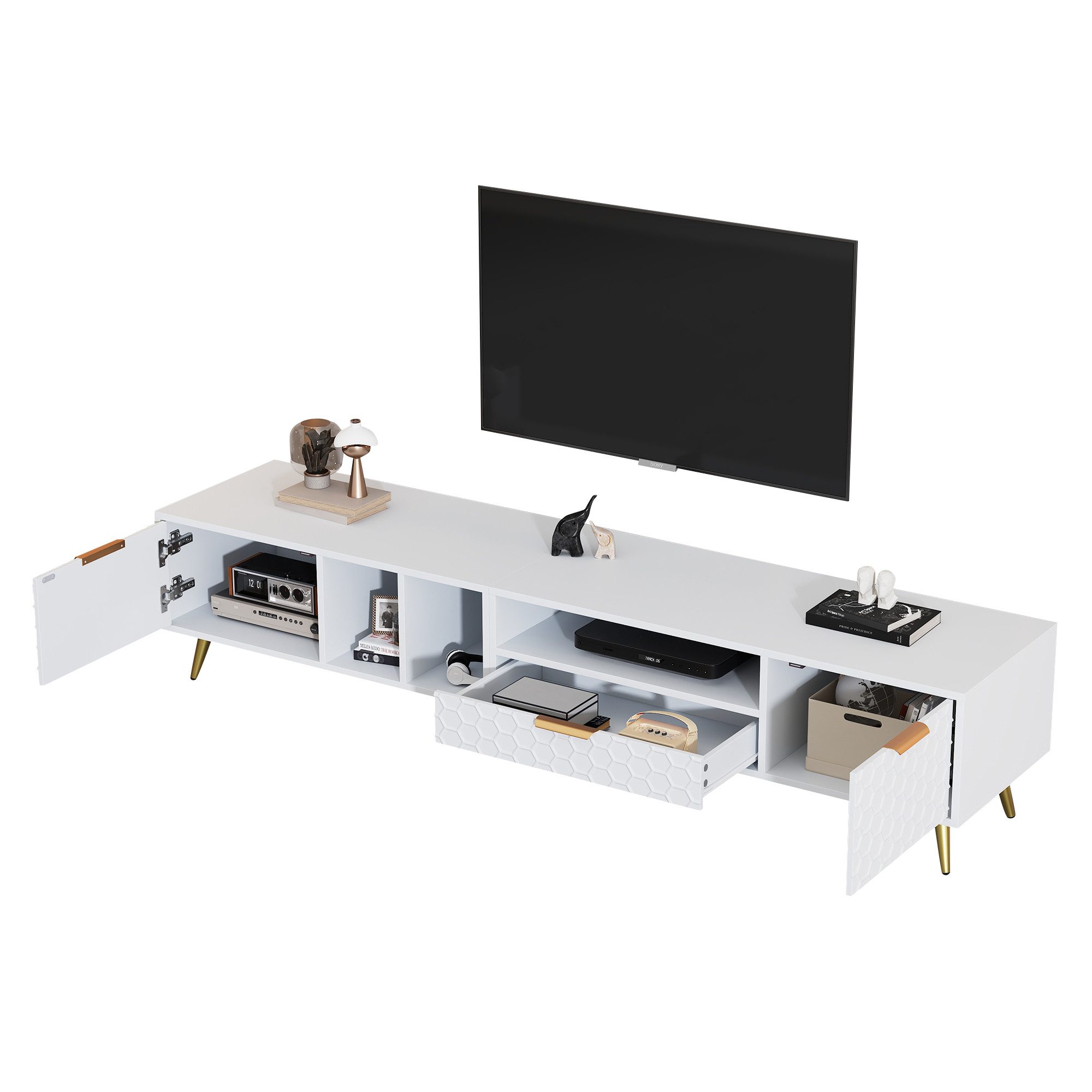 MODFU Lowboard mit mehreren Aufbewahrungsfunktionen (TV-Schrank,Fernsehtisc günstig online kaufen