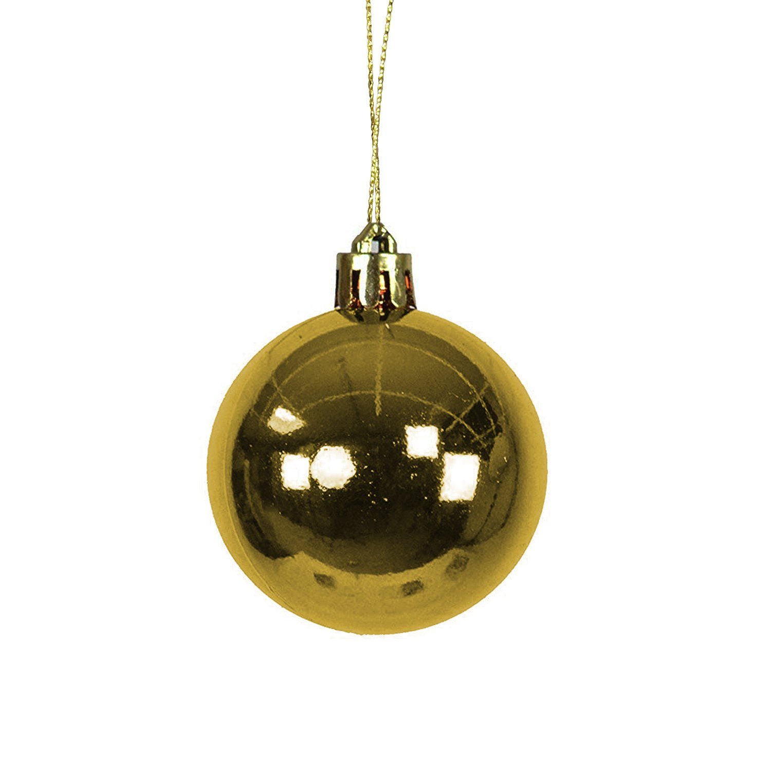 Mojawo Weihnachtsbaumklammer 30tlg. / Weihnachtskugeln gold Ø 4/5/6/7cm Christbaumkugeln